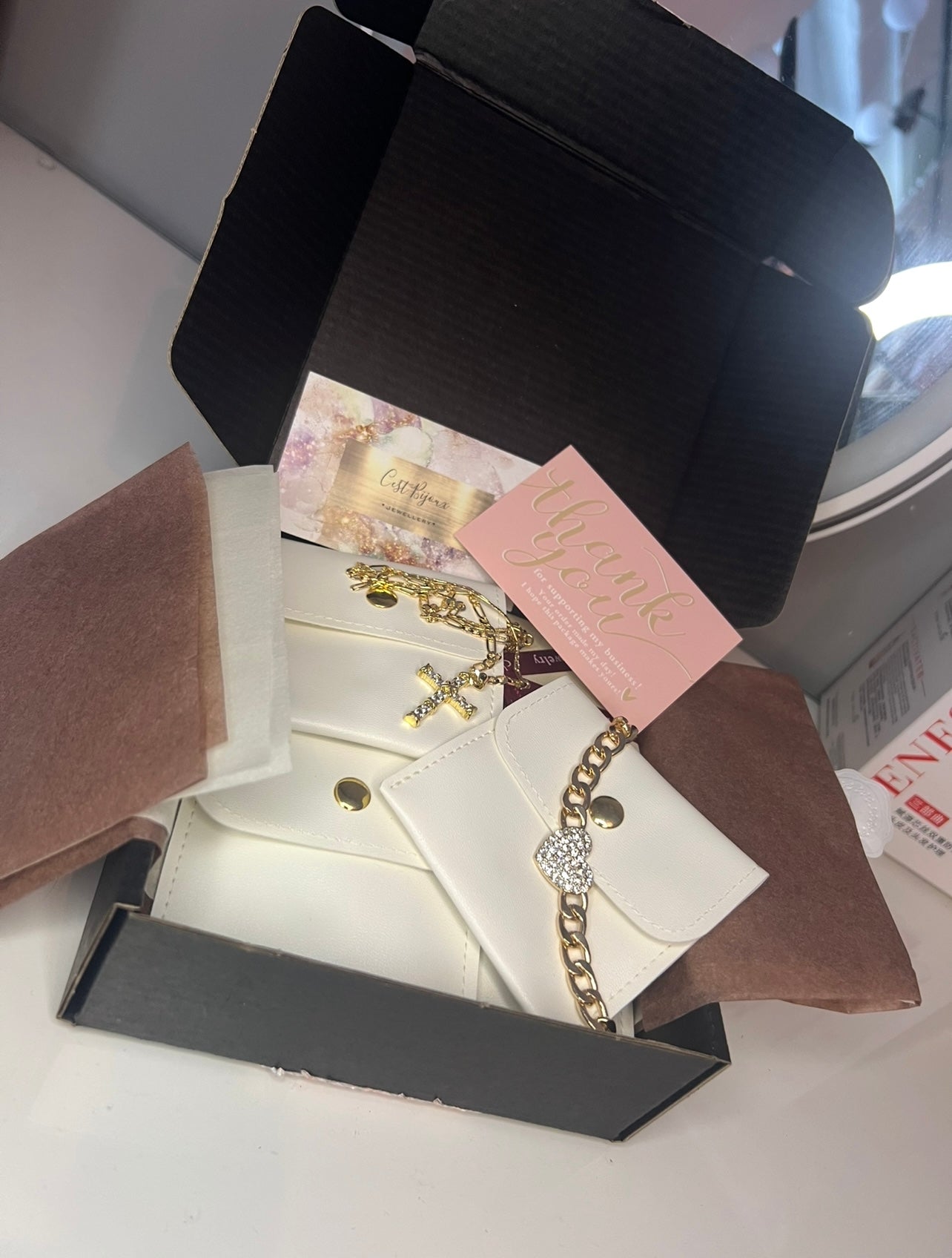 18k Gold-Plated Van Cleef Inspired Clover Necklace – Black – Waterproof, Tarnish-Resistant & Hypoallergenic Matching Bracelet Available!