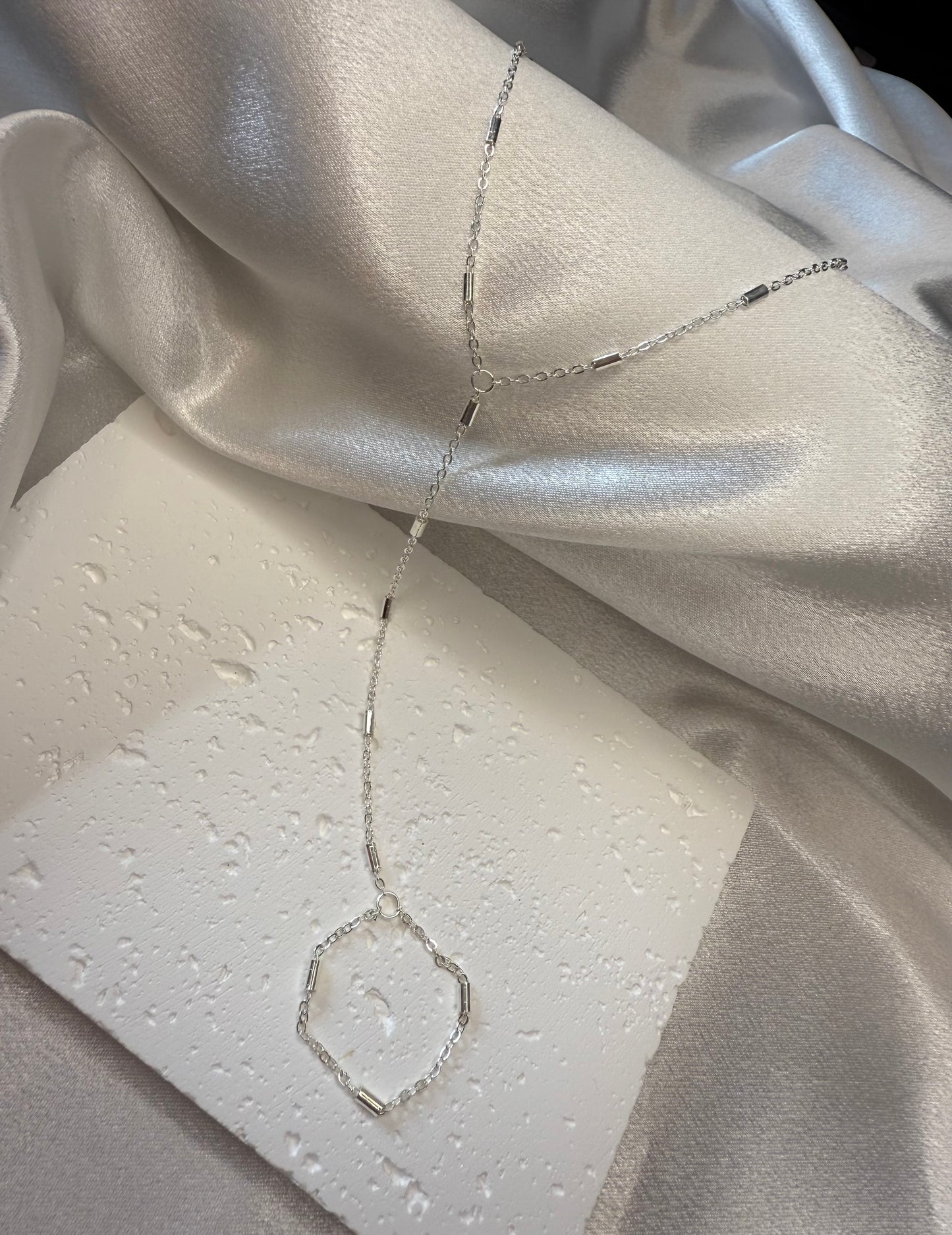 Silver Beaded Hand Chain – Minimalist Ring-to-Bracelet Jewellery for Daily Wear
