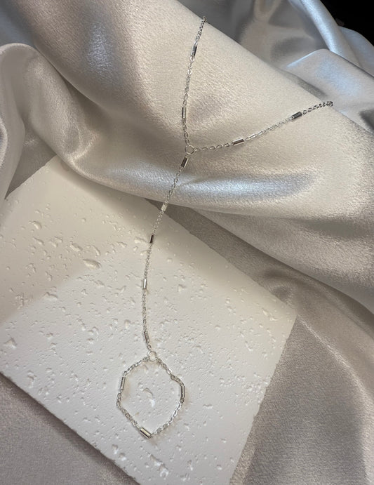 Silver Beaded Hand Chain – Minimalist Ring-to-Bracelet Jewellery for Daily Wear