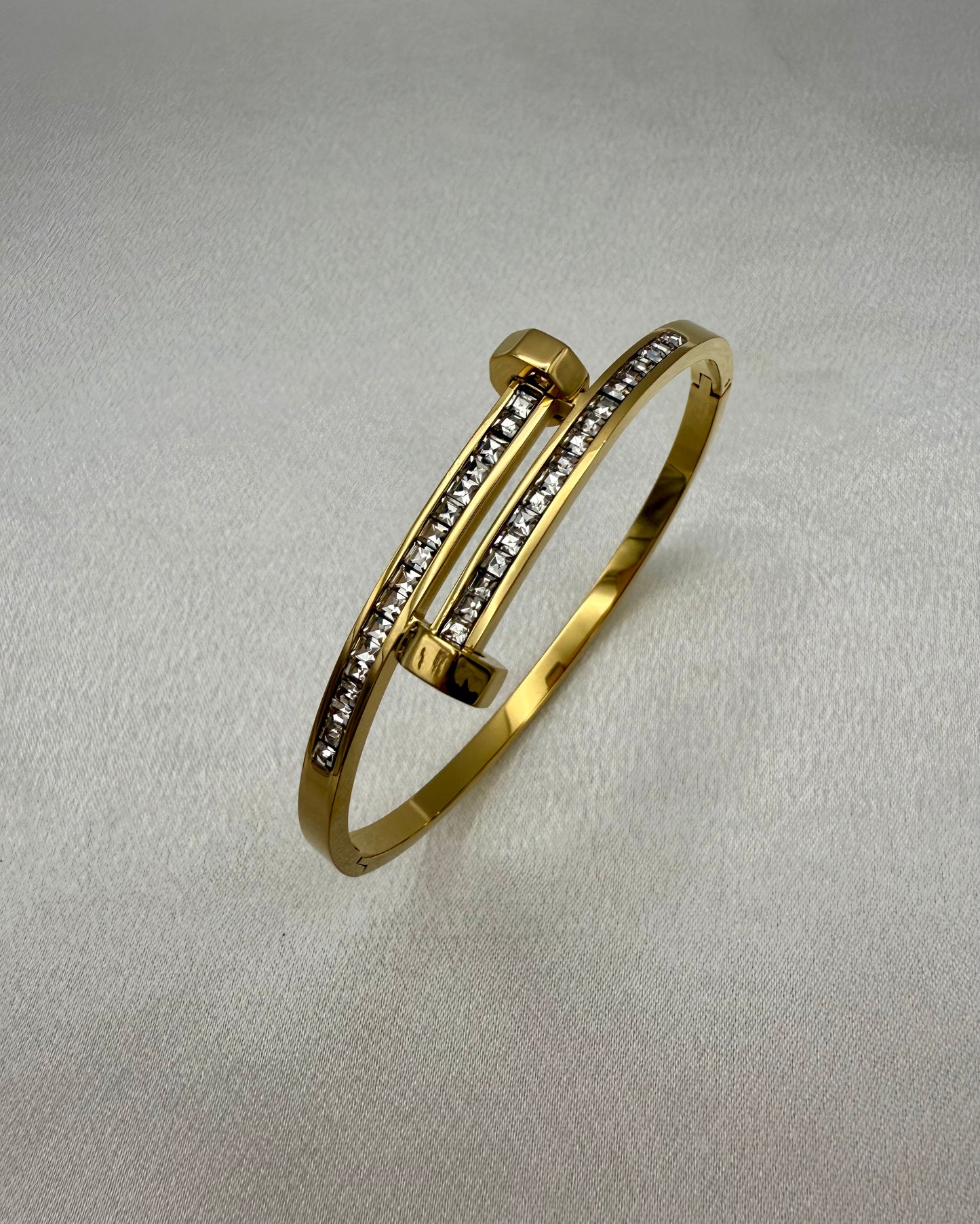 18K Gold Plated Cubic Zirconia Bangle Set – Inspired Timeless Style
