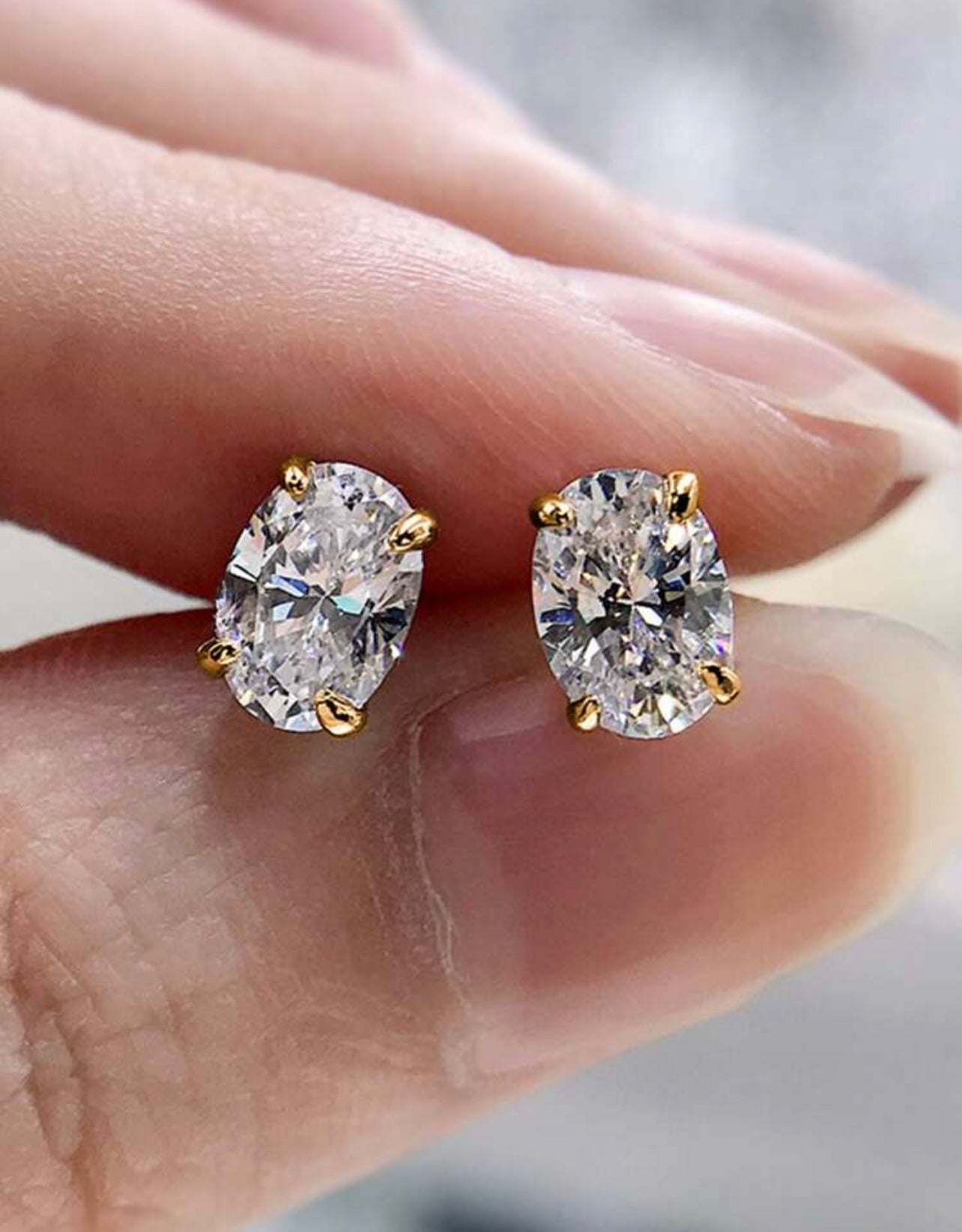 Tarnish-Resistant Gold Plated Cubic Zirconia Stud Earrings – Timeless Sparkle