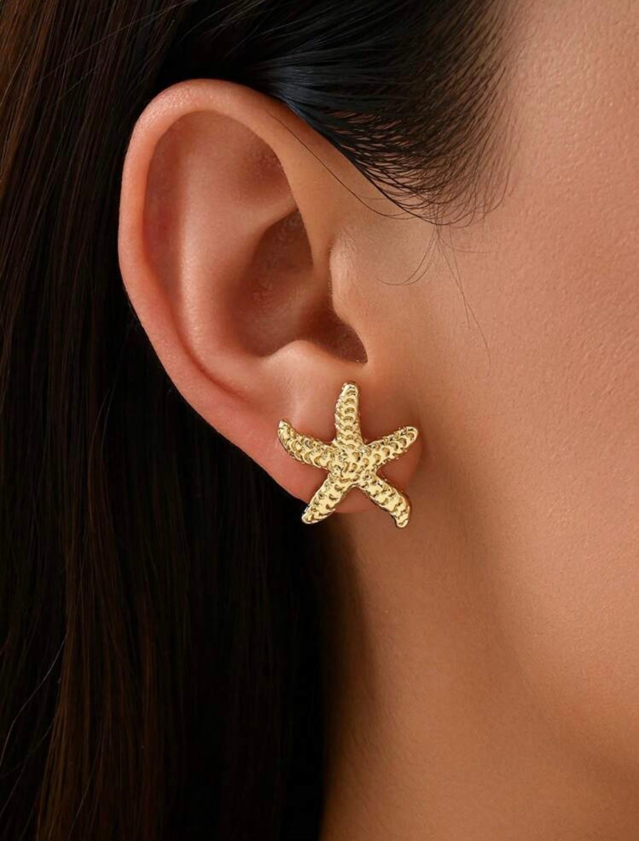Gold Starfish & Geometric Stud Earrings – Playful Summer Jewellery for Holidays & Outdoors