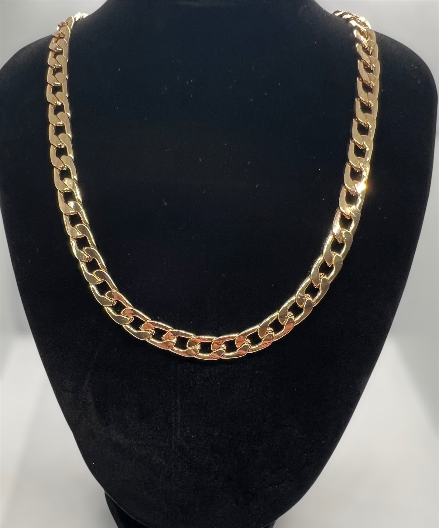 Thick Italian Style Gold Curb Chain Necklace