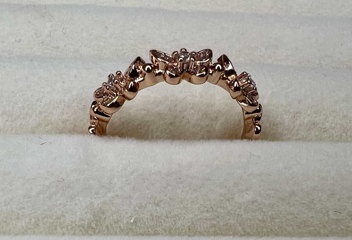 Delicate Butterfly Rhinestone Open Ring – Elegant Gift or Wedding Accessory