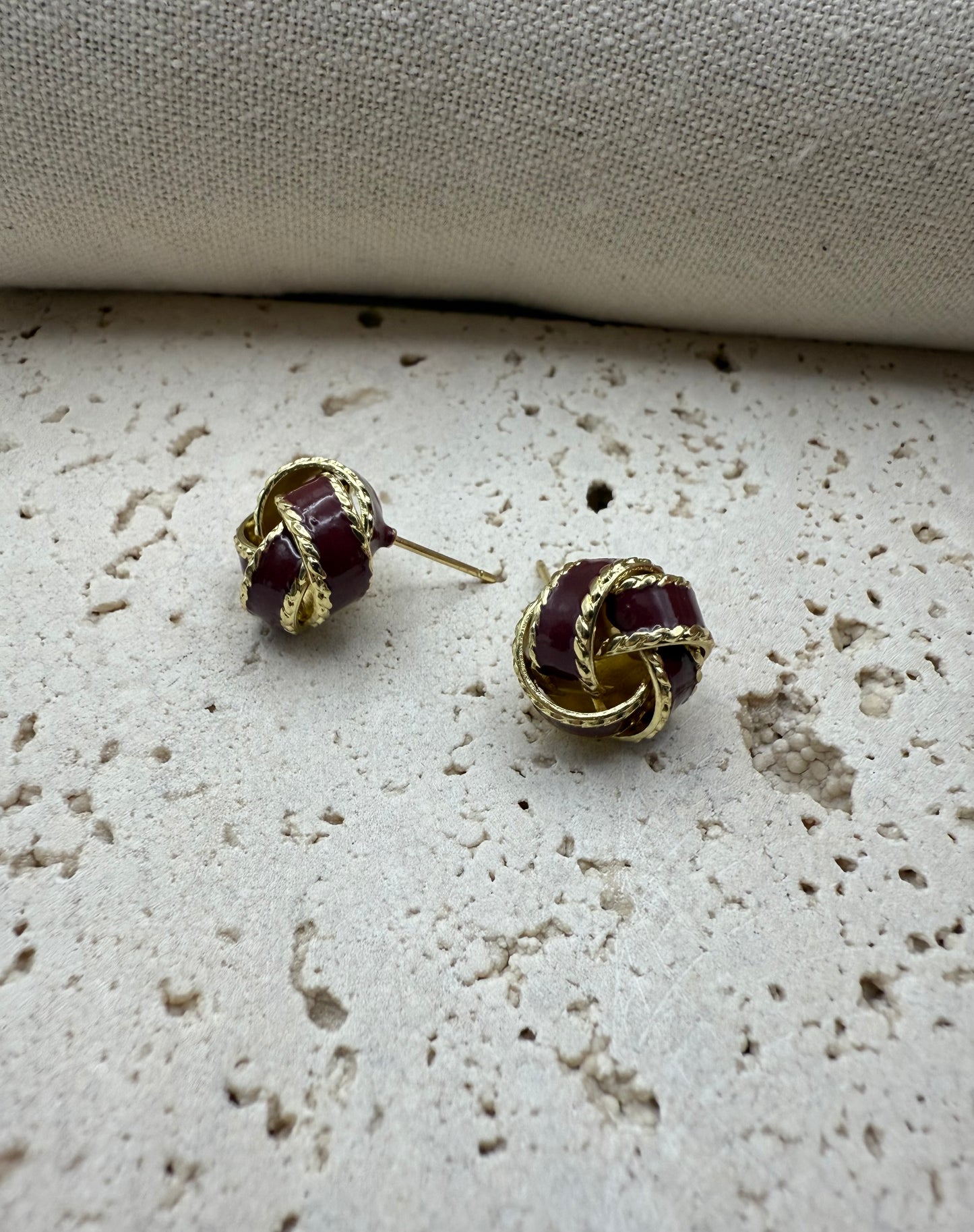 Chocolate & Gold Color Elegant Knot Earrings – Elegant, Radiant & Timeless