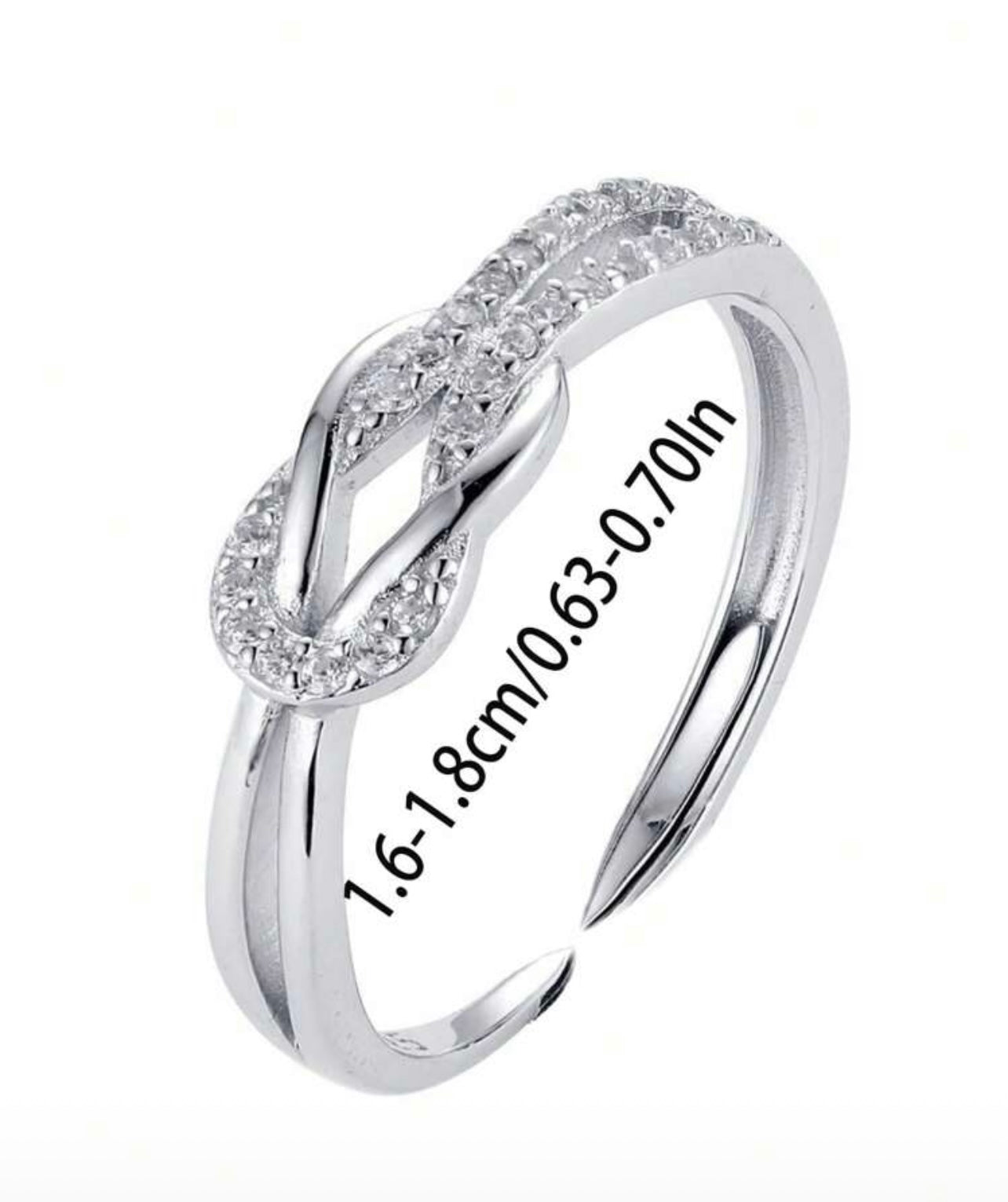 Silver Twisted Crossover Cubic Zirconia Ring – Luxury Sparkle for Any Occasion