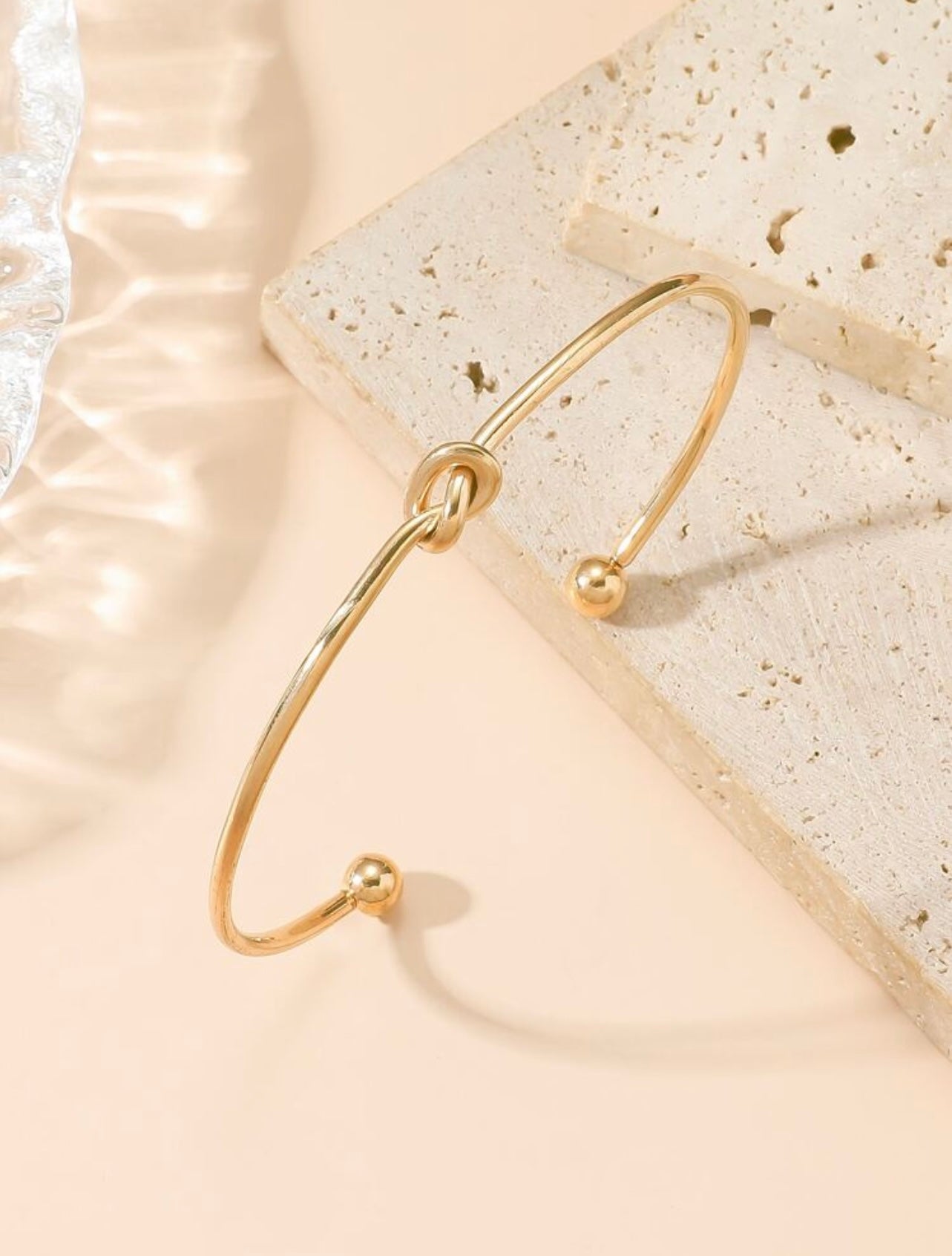 Gold Knot Cuff Torque Bangle – Minimalist Elegance with a Symbolic Twist