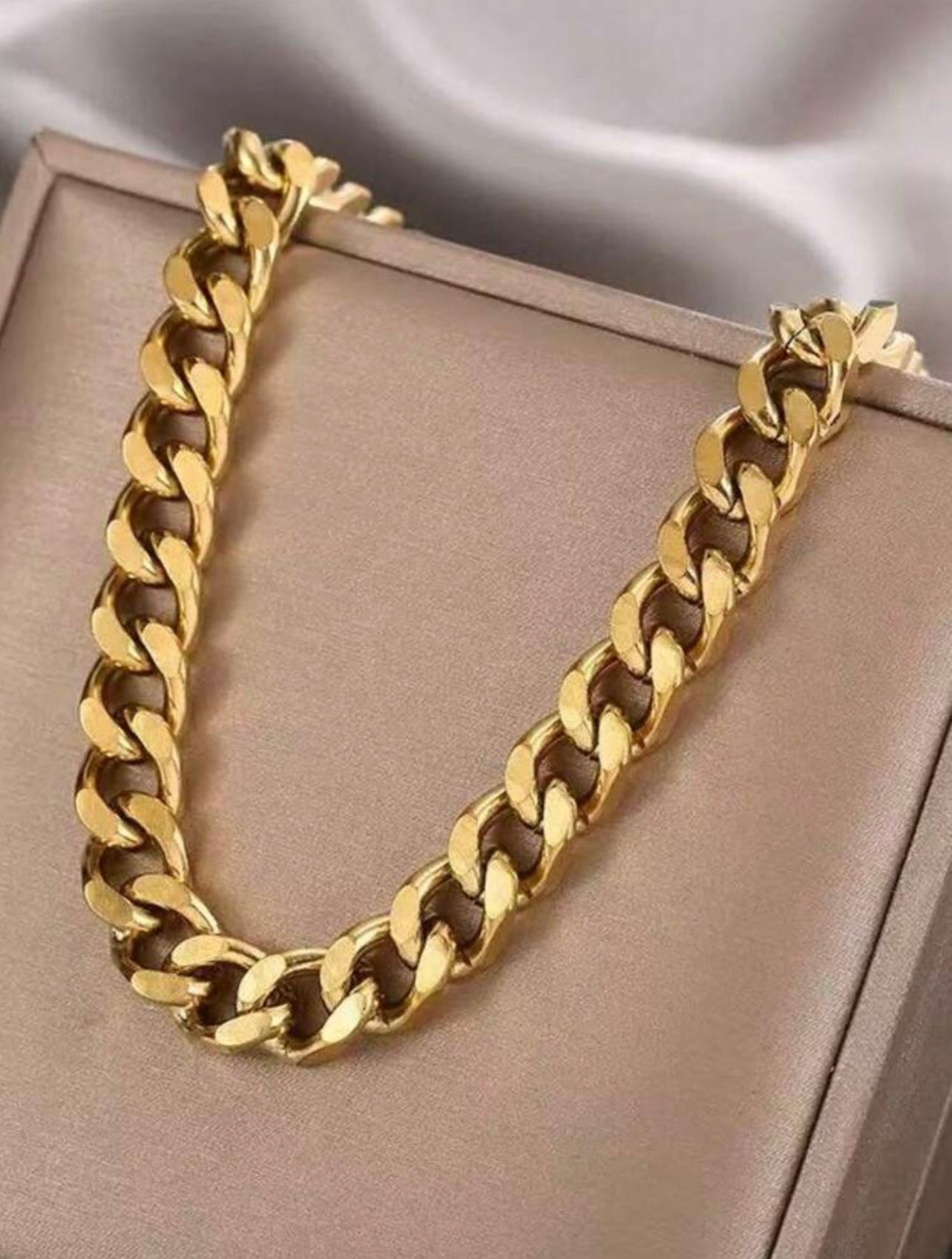 Thick Italian Style Gold Curb Chain Necklace