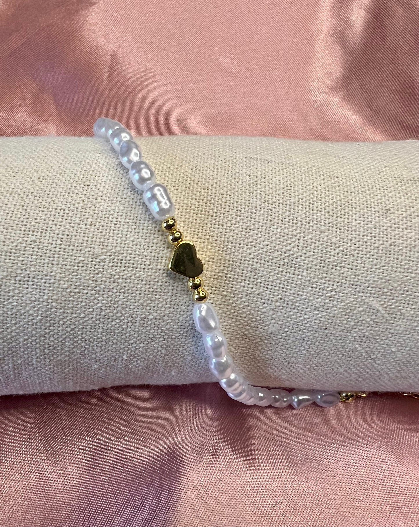 Golden Heart Faux Pearl Bracelet – Romantic Party & Valentine’s Day Gift