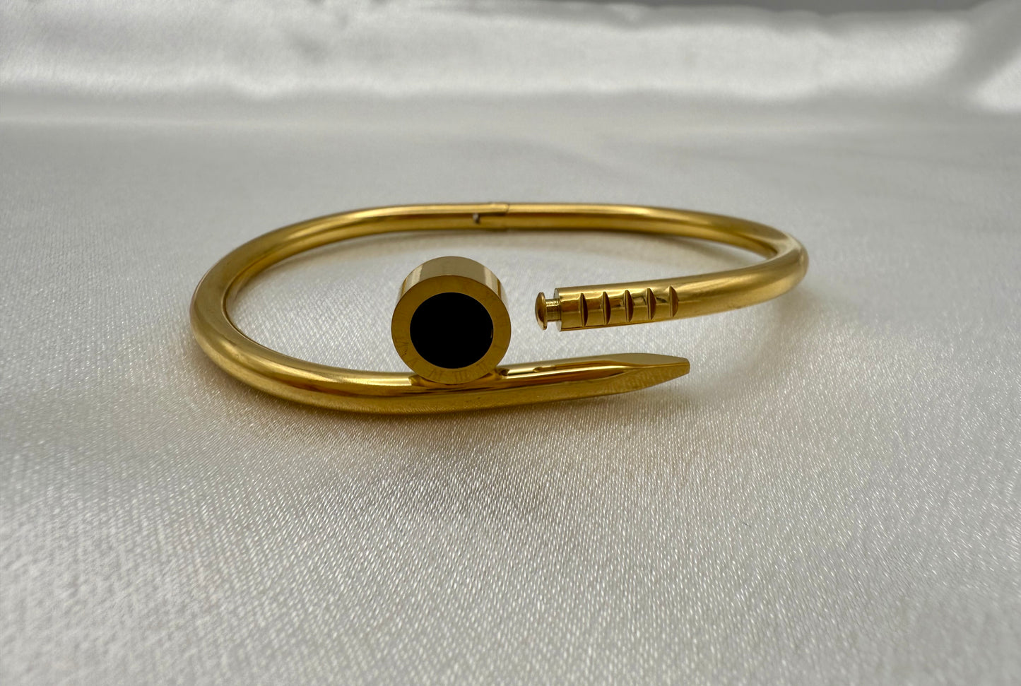 18K Gold Plated Inspired Roman Numeral Nail Bracelet –  Classic Design