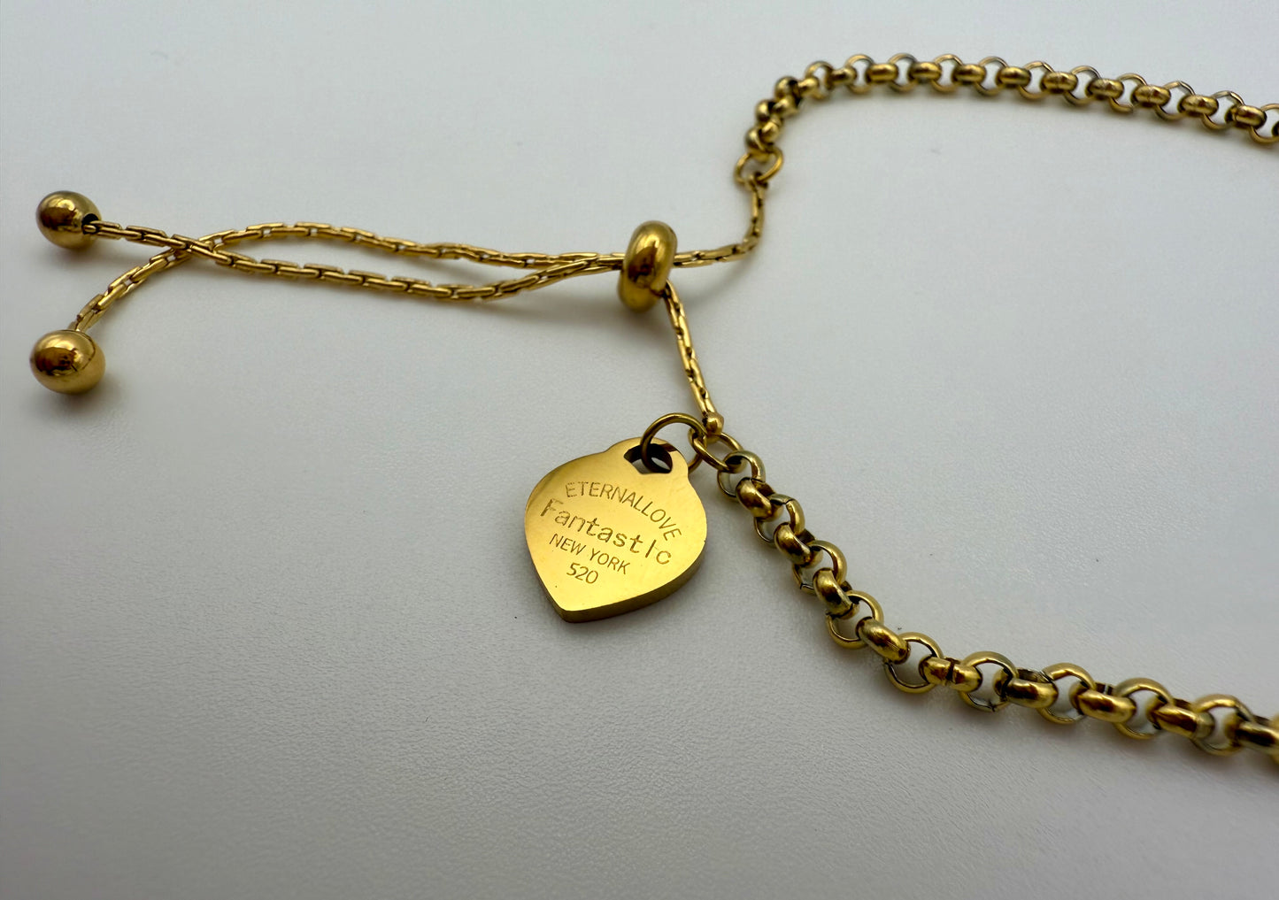 Inspired 18K Gold-Plated Stainless Steel Adjustable Heart Chain Bracelet – Tarnish-Resistant, Waterproof & Hypoallergenic