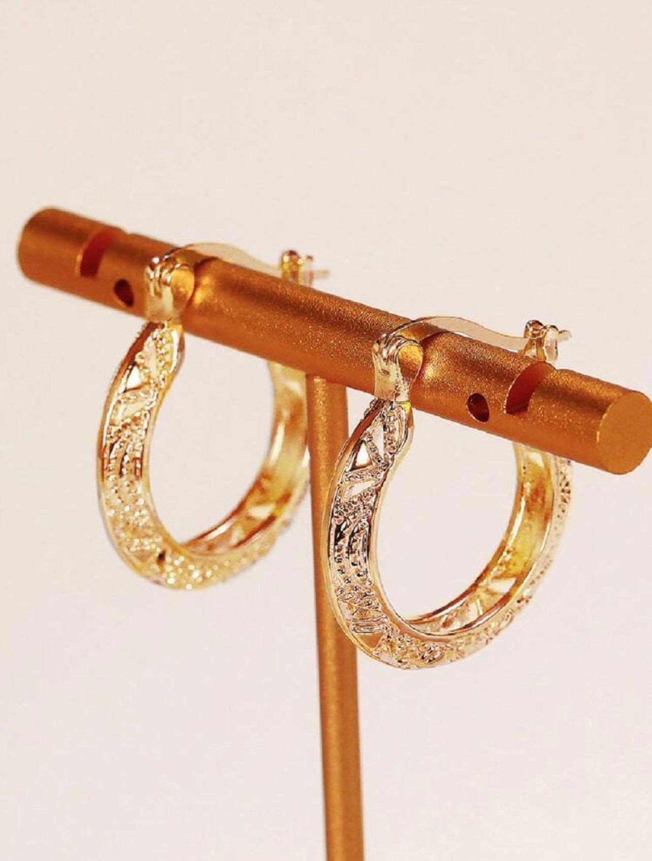 Gold Textured Vintage Hoop Creole Earrings – Classic with a Modern Twist