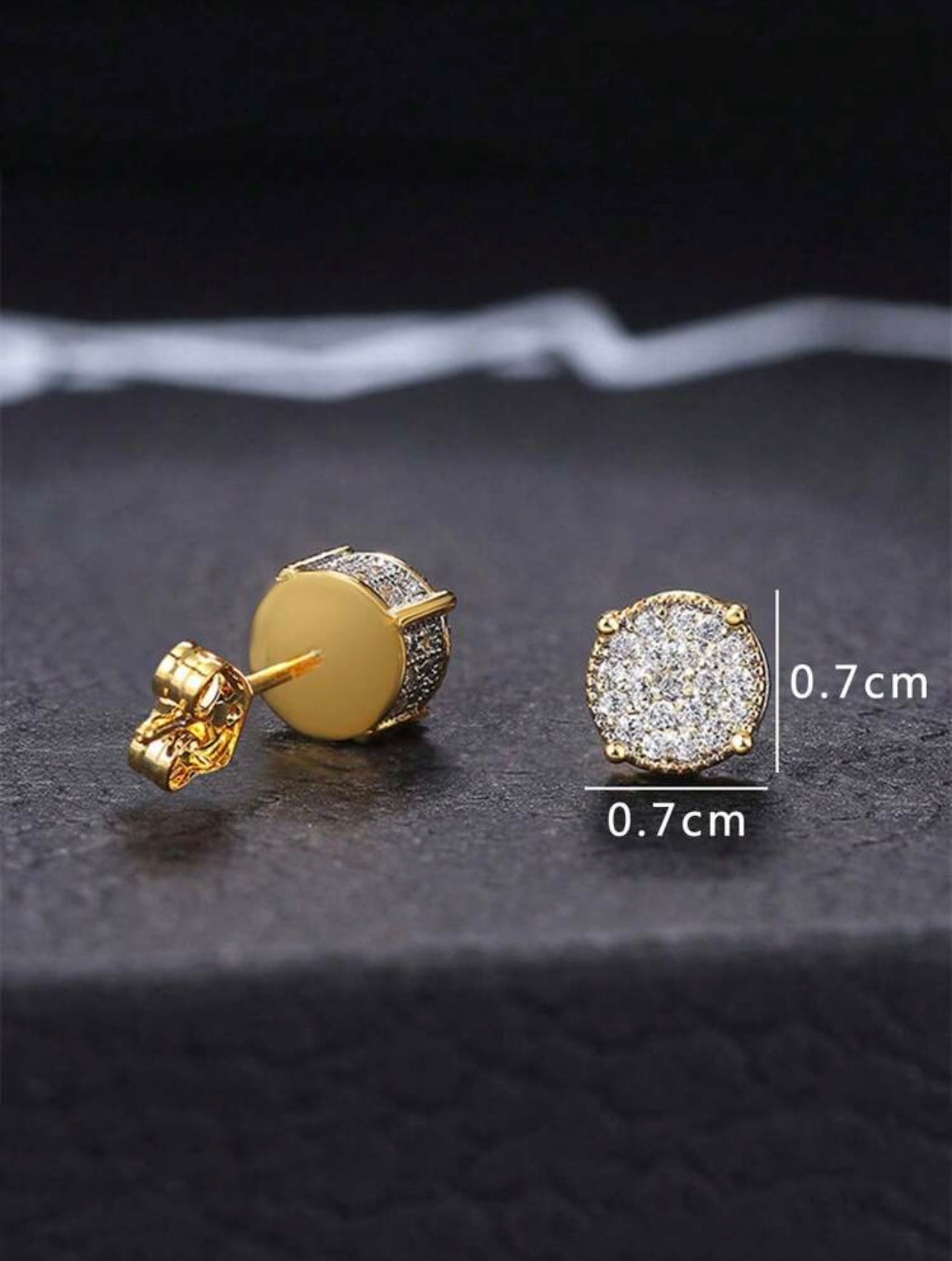 Gold Rhinestone Encrusted Stud Earrings – Sparkling Simplicity for Everyday Glamour