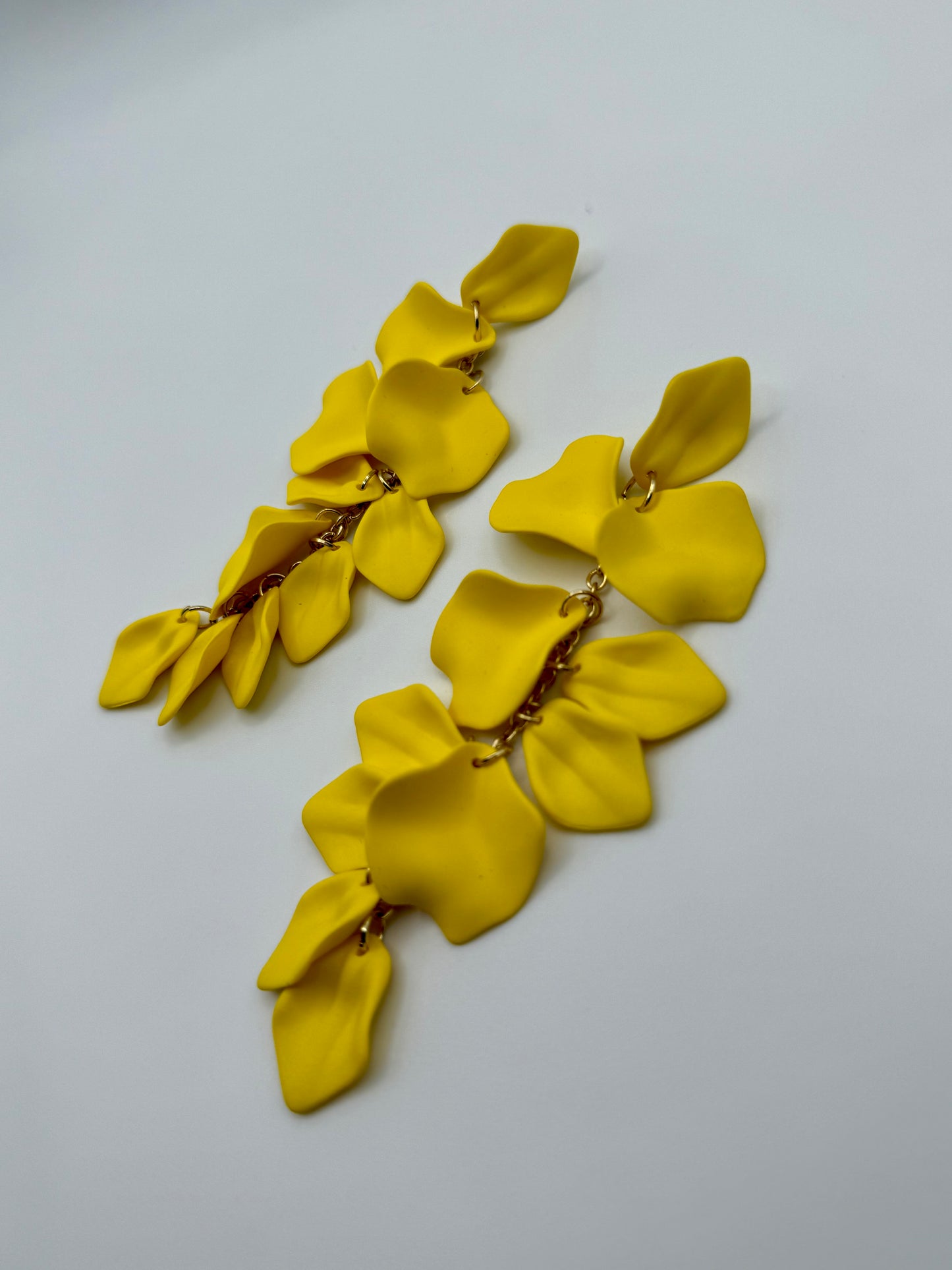Gold & Neon Yellow Petal Drop Earrings – Bold & Elegant Daily Jewellery