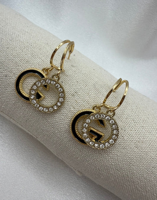 Inspired Rhinestone Round Drop Earrings – Tarnish-Resistant – Fashionable Statement Jewellery