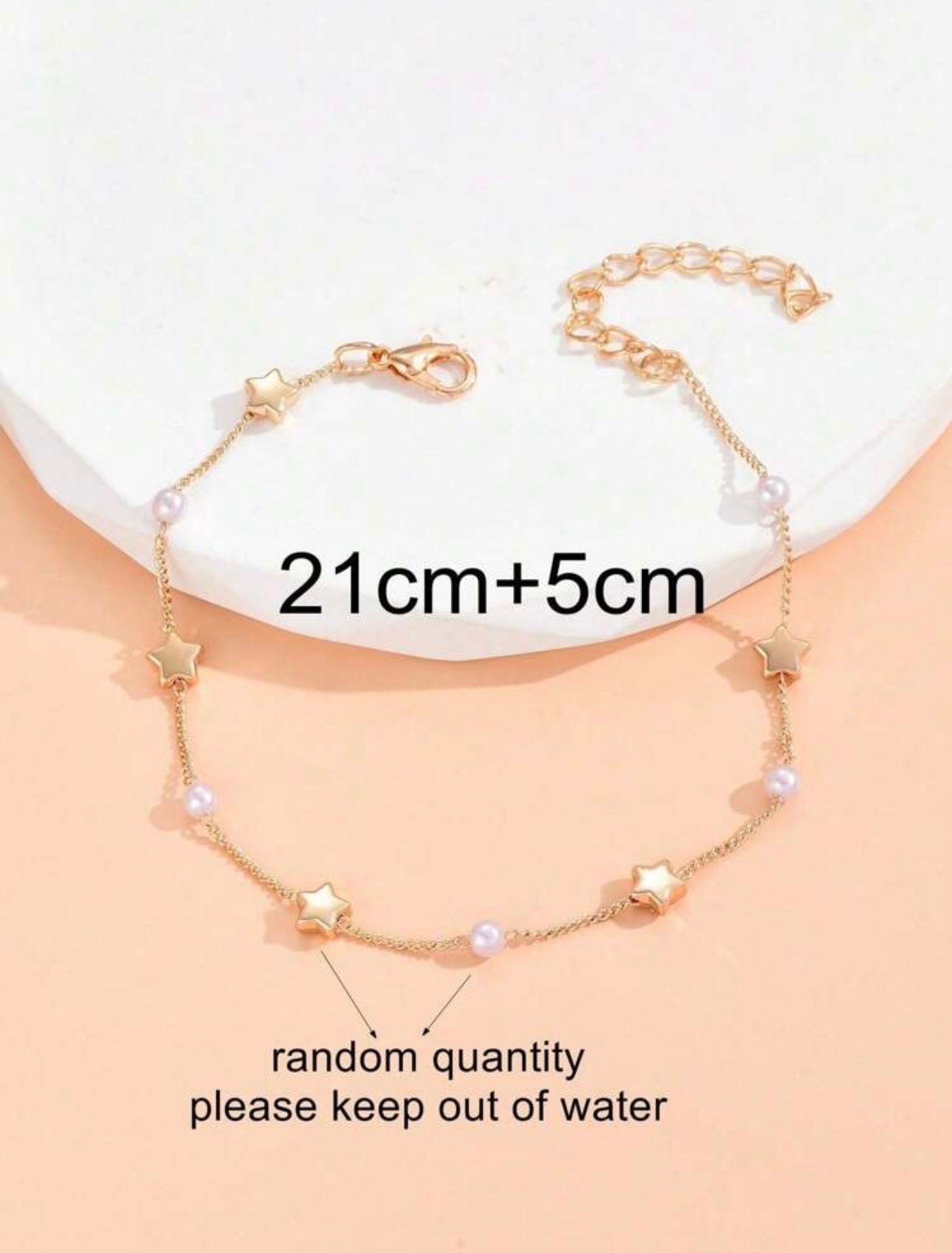 Silver Star & Faux Pearl Anklet – Minimalist Beach-Inspired Foot Jewellery