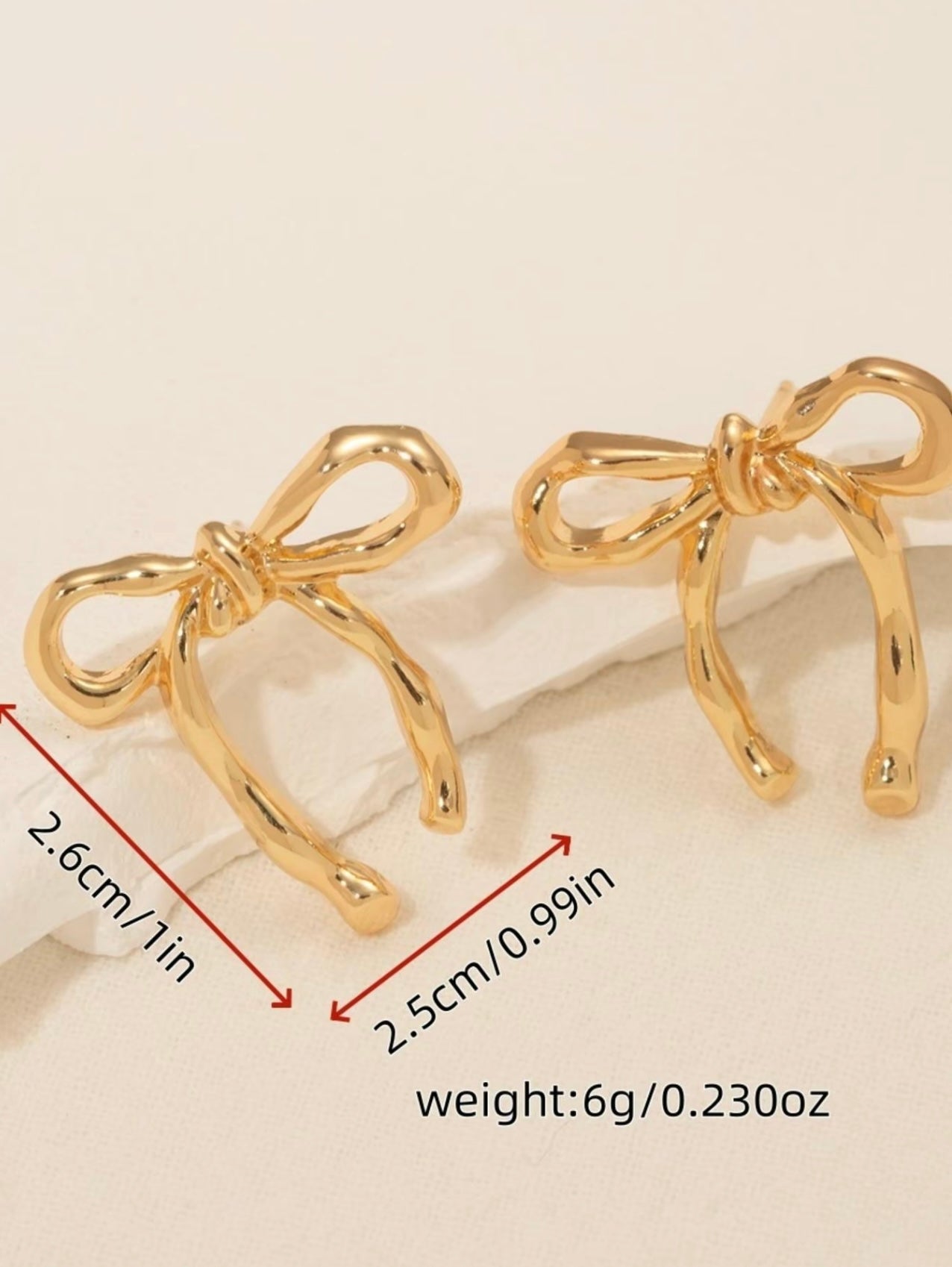 Gold Bow Stud Earrings – Classic Charm with Old Money Elegance