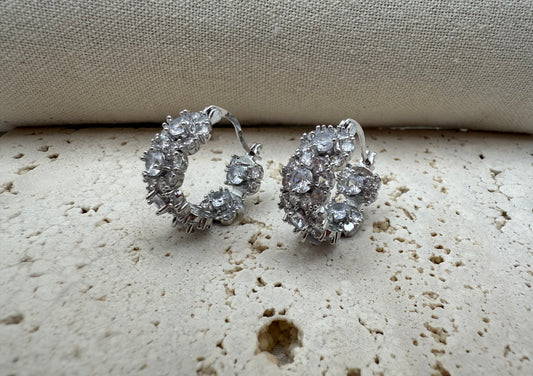 Luxury Shining Round Cubic Zirconia Hoop Earrings – Elegant, Radiant & Timeless