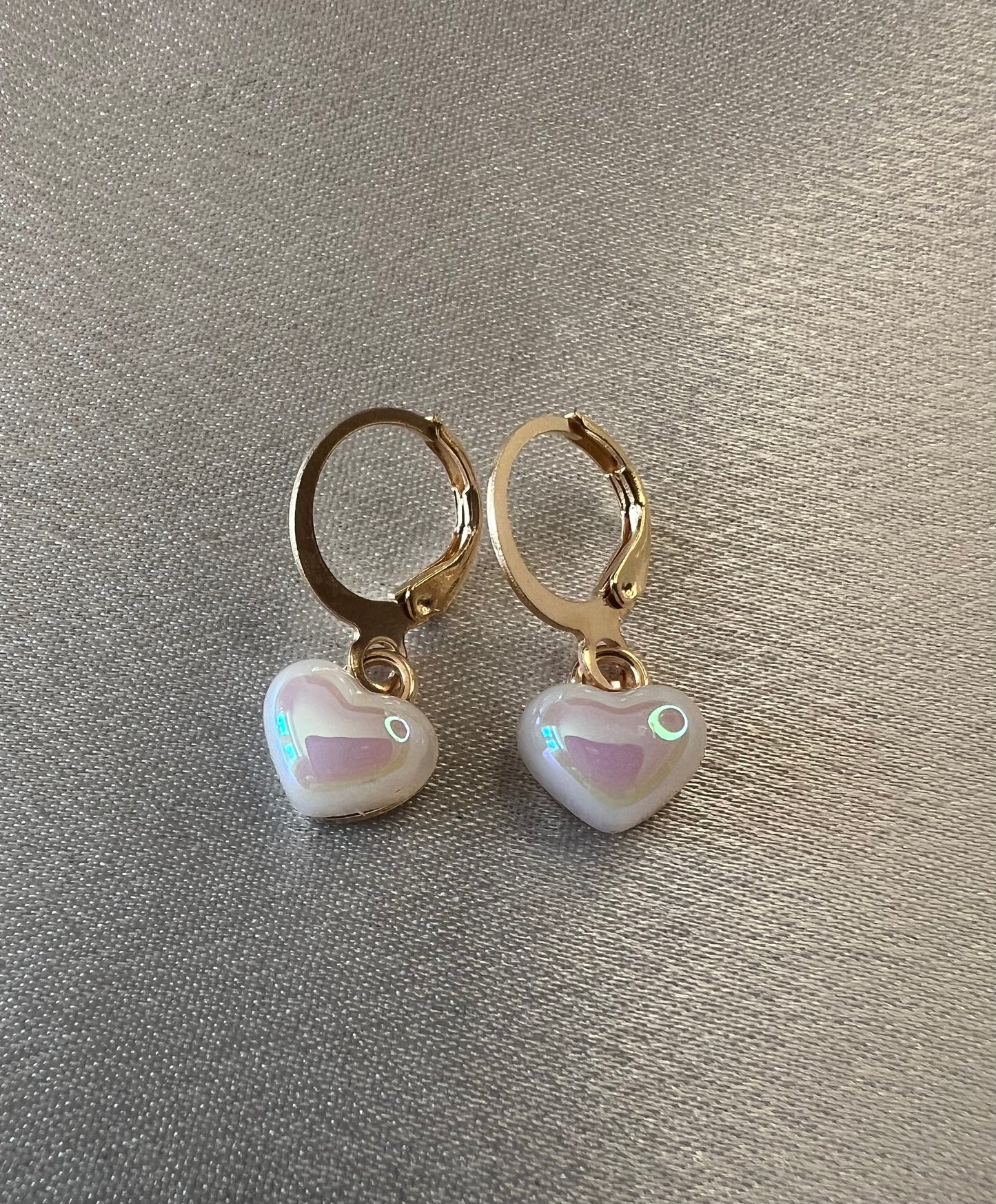 Tarnish-Resistant Heart-Shaped Hoop Drop Earrings – Elegant & Feminine