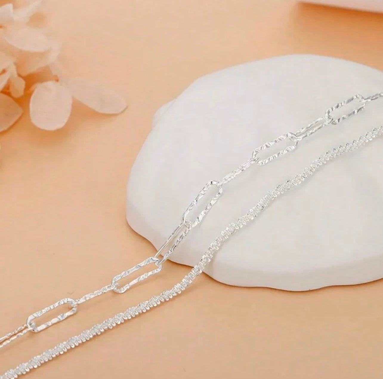 925 Silver-Plated Double Chain Bracelet – Elegant Wedding & Gift Jewellery