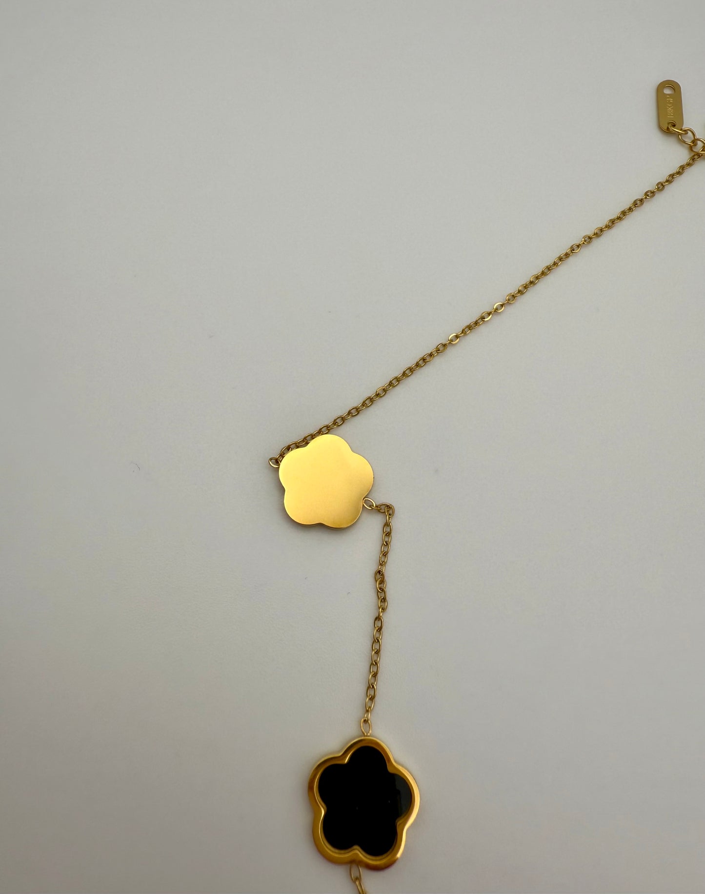 18k Gold-Plated Inspired Clover Necklace – Black – Waterproof, Tarnish-Resistant & Hypoallergenic Matching Bracelet Available!