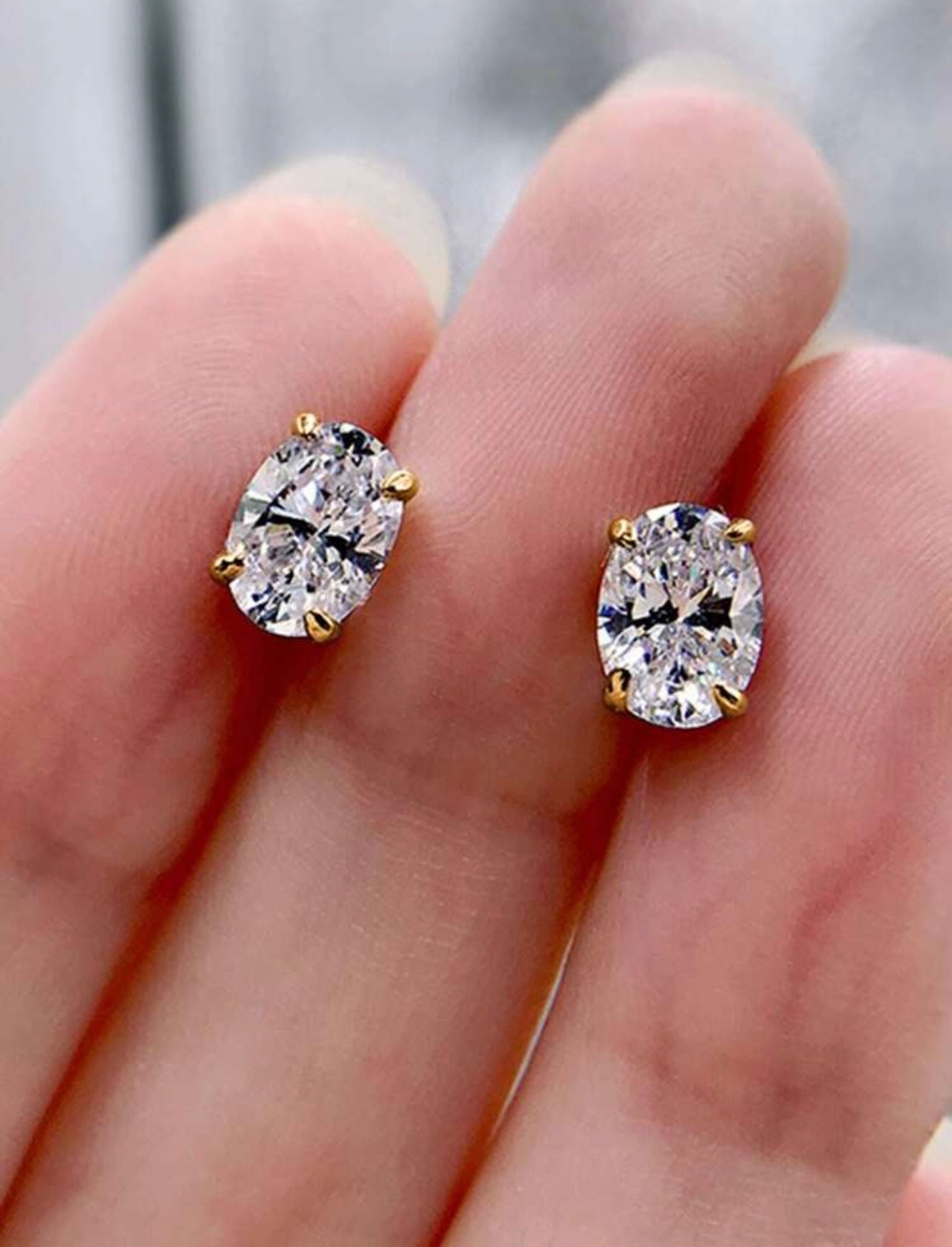 Tarnish-Resistant Gold Plated Cubic Zirconia Stud Earrings – Timeless Sparkle