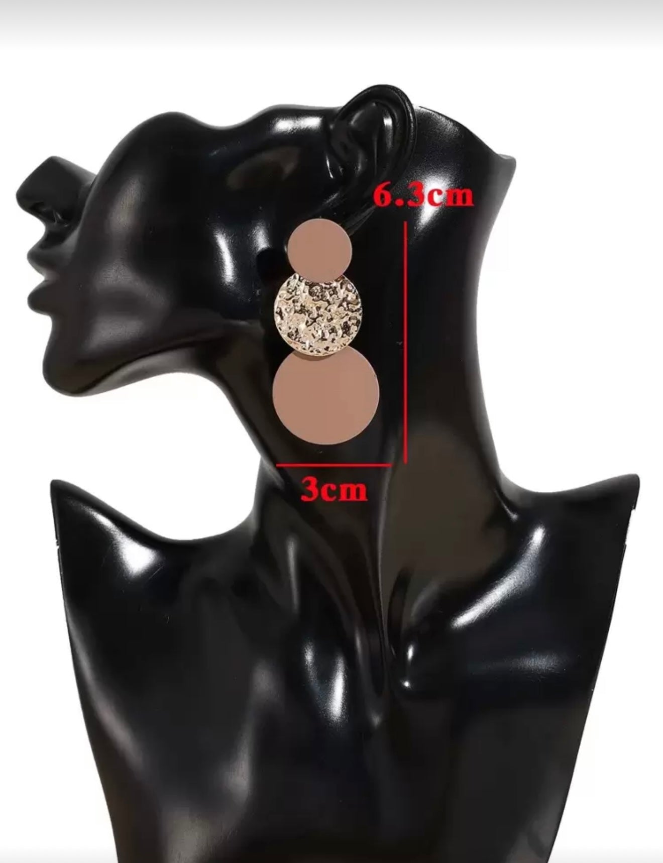 Retro Geometric Round Drop Earrings – Bold Style with Vintage Charm - Black and Gold