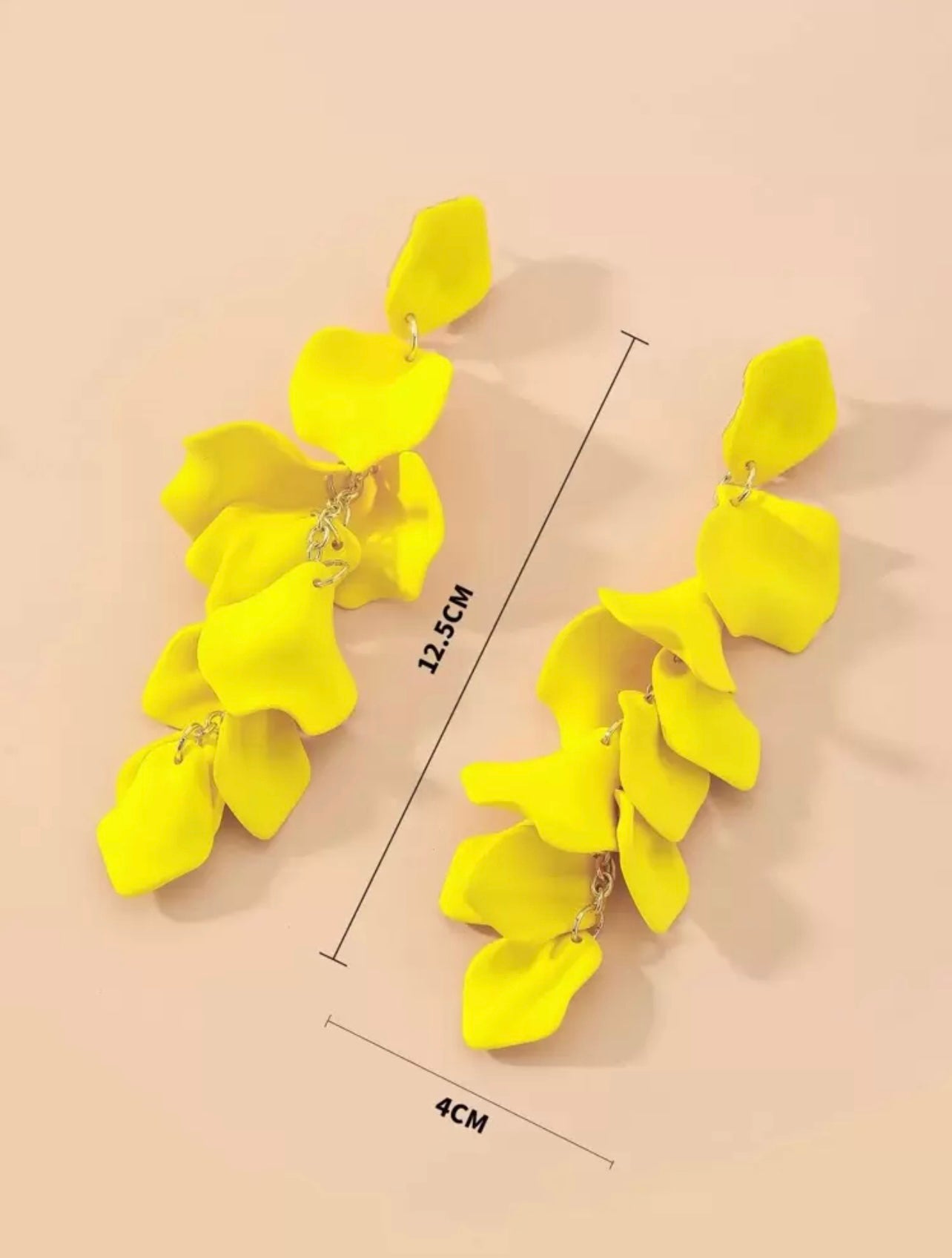 Gold & Neon Yellow Petal Drop Earrings – Bold & Elegant Daily Jewellery