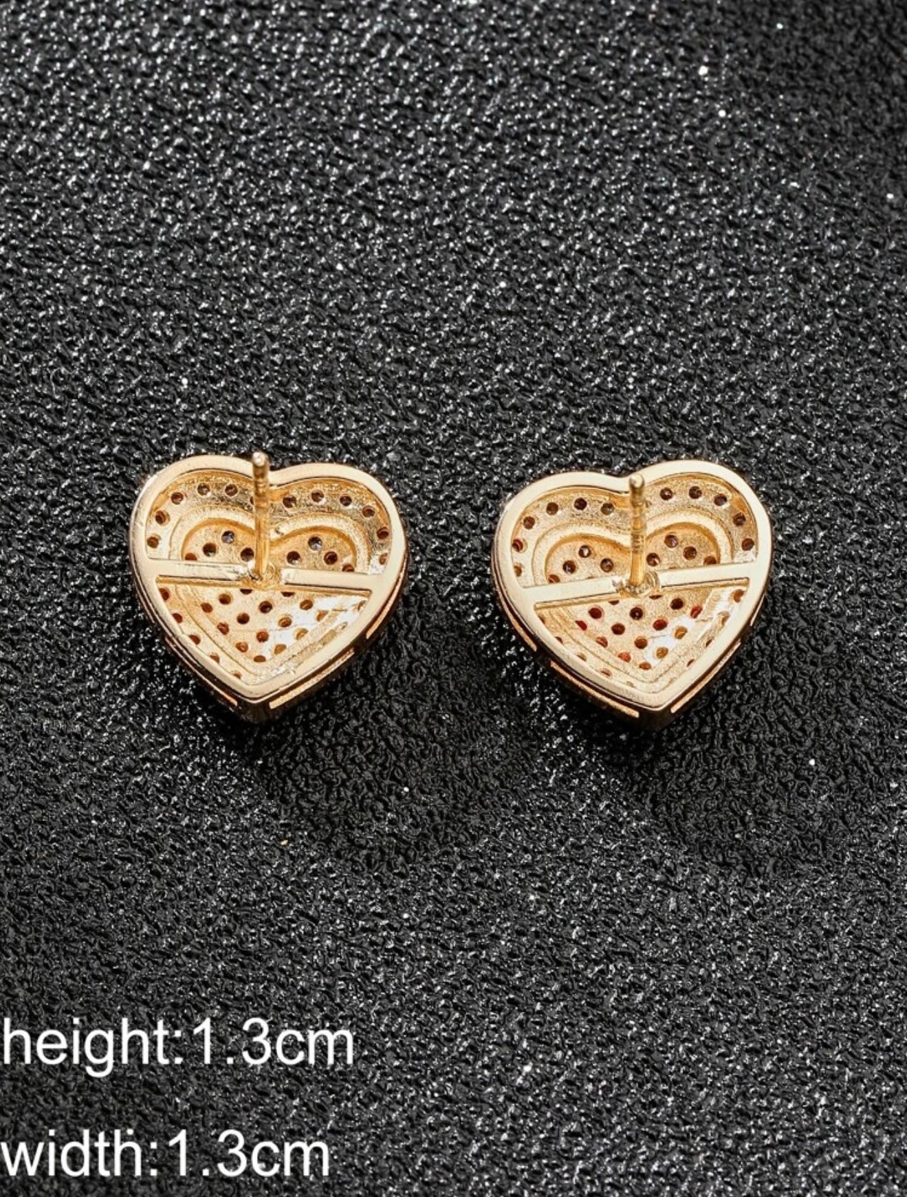 14ct Gold-Plated Cubic Zirconia Heart Stud Earrings – Sparkling Luxury Jewellery for Women