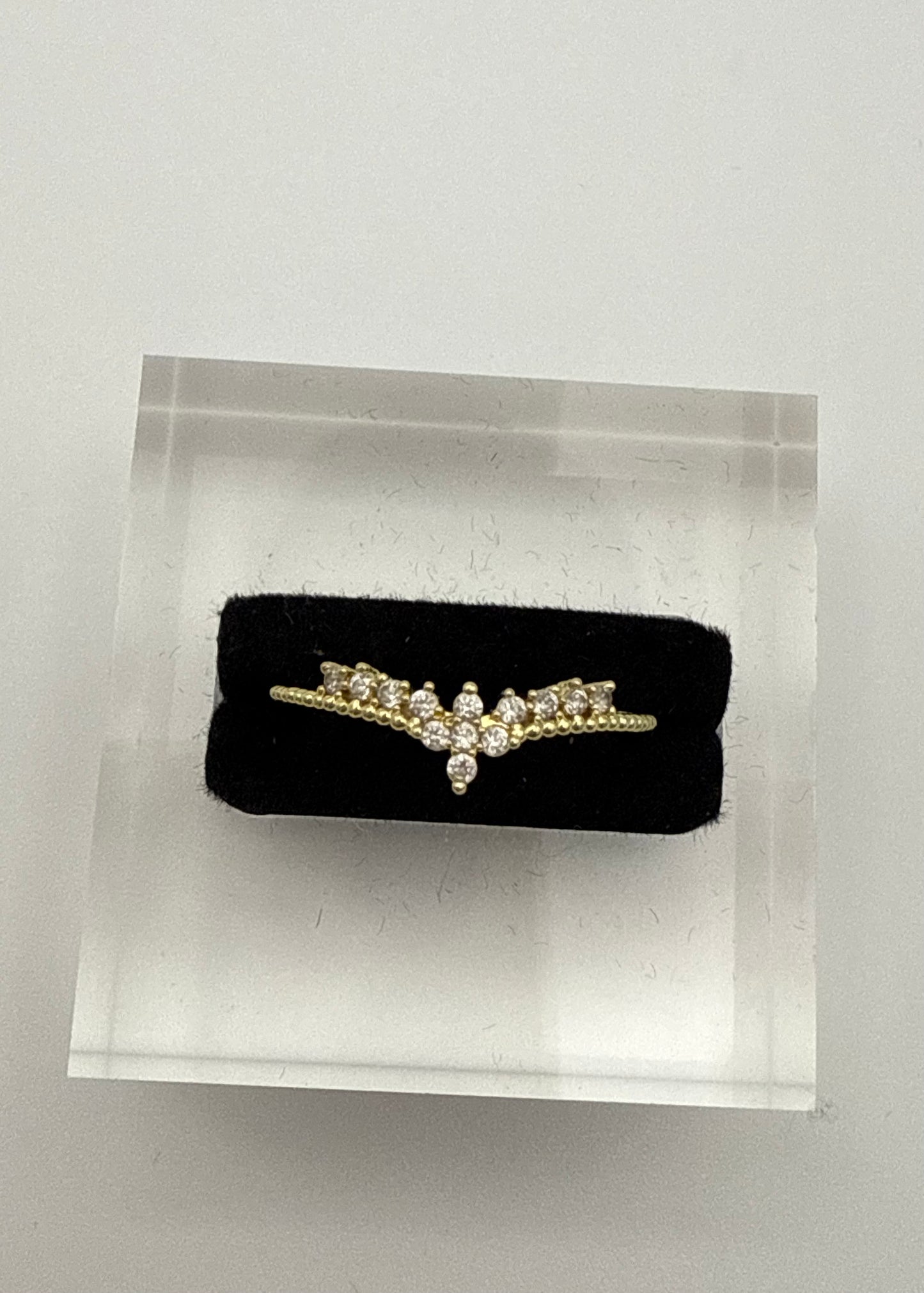 3pc Gold Faux Pearl & Rhinestone Cuff Ring Set – Stackable Elegant Style
