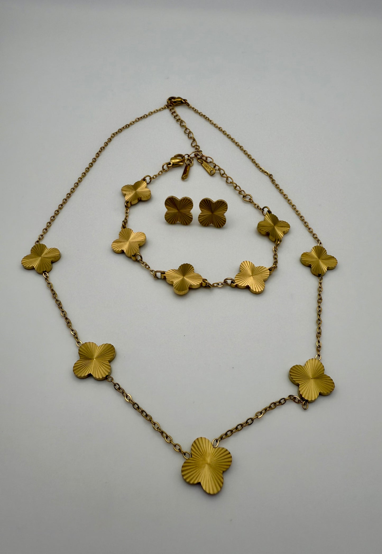 18K Gold Plated Clover Inspired Jewellery Set
