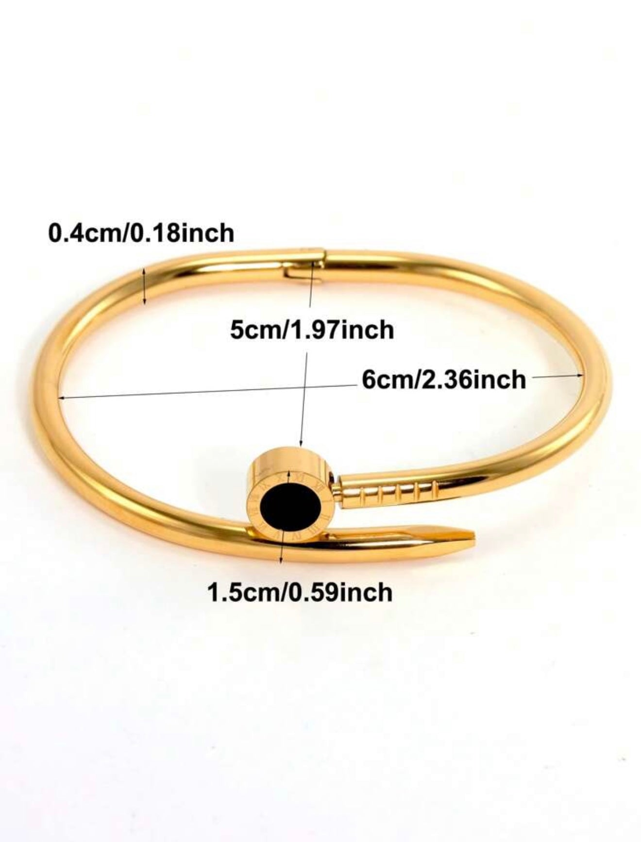 18K Gold Plated Bvlgari-Inspired Roman Numeral Nail Bracelet –  Classic Design