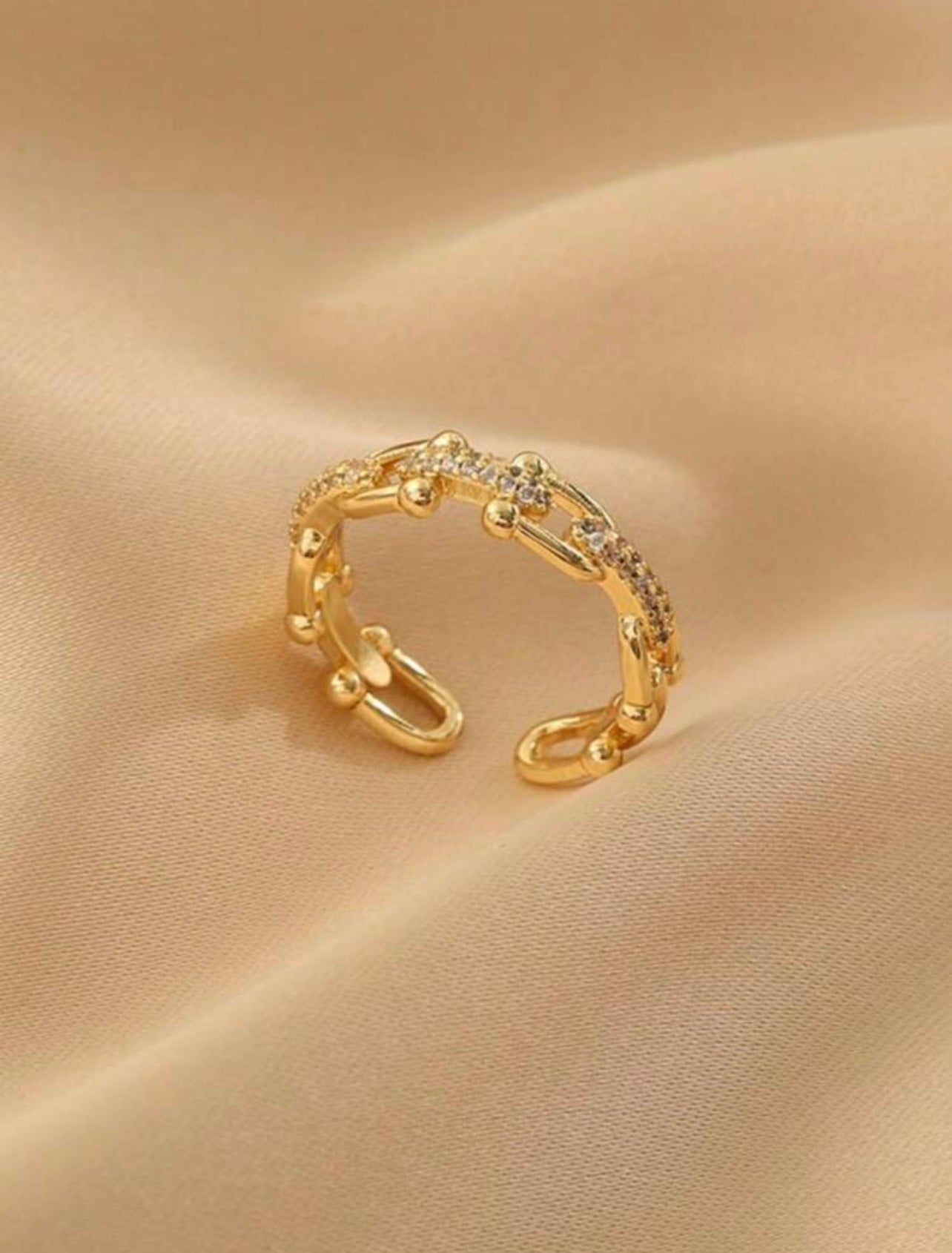 Tiffany-Style Gold Horseshoe Ring – Adjustable Everyday Elegance