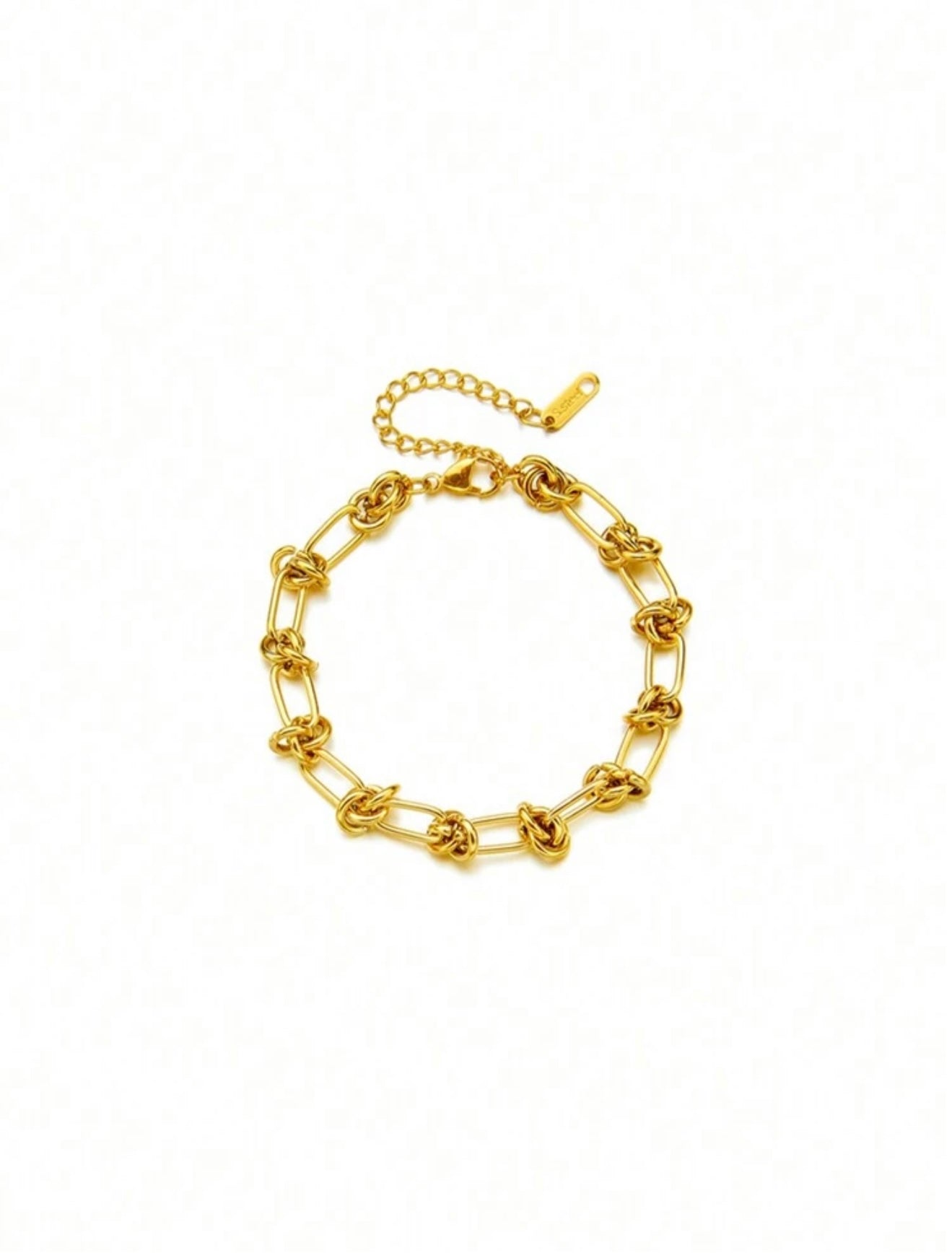 Tiffany-Style Tarnish Resistant 18k Gold-Plated Barbed Knot Bracelet – Stainless Steel
