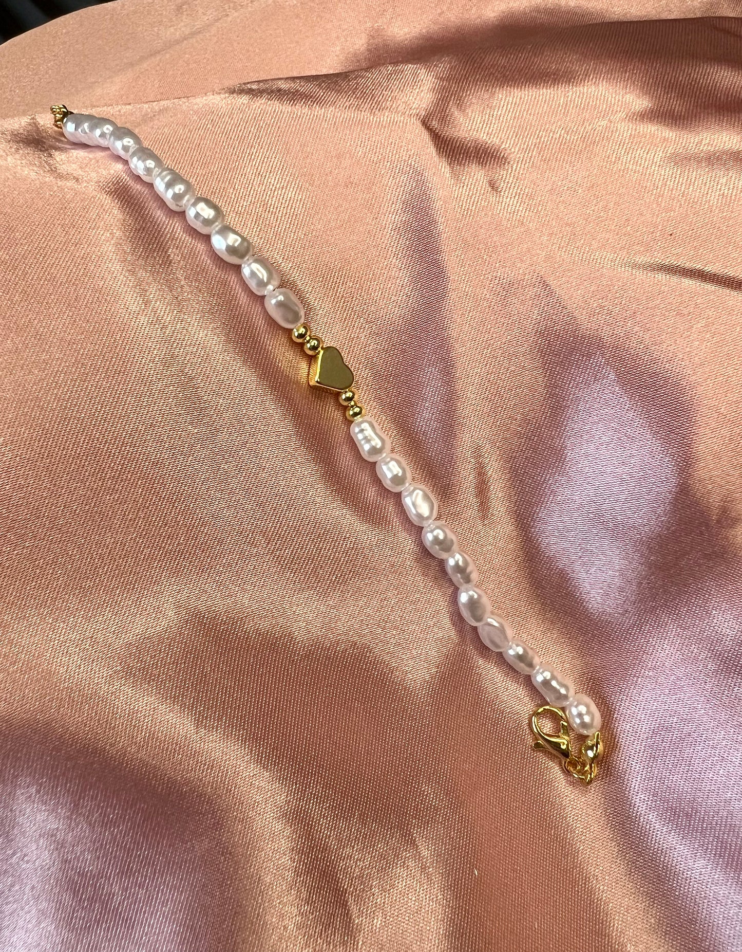 Golden Heart Faux Pearl Bracelet – Romantic Party & Valentine’s Day Gift