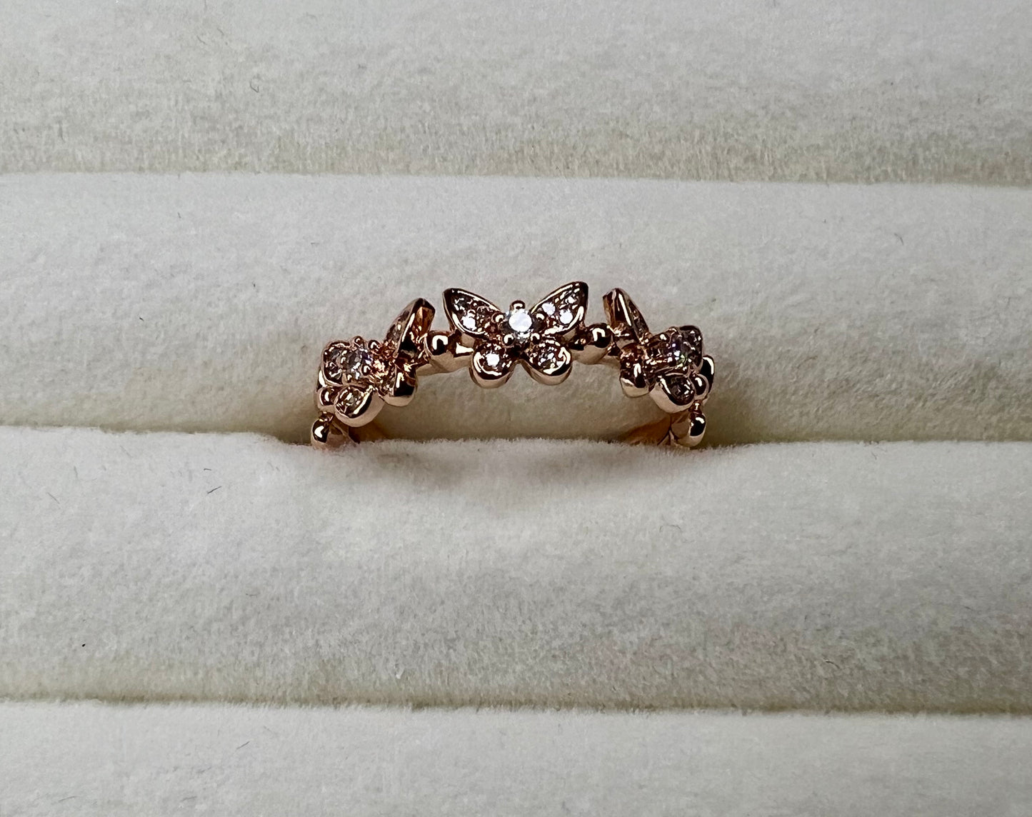 Delicate Butterfly Rhinestone Open Ring – Elegant Gift or Wedding Accessory