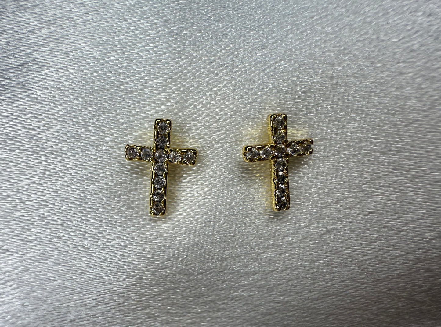 Hypoallergenic Gold Cross Stud Earrings with CZ – Summer Gift for Mum, Best Friend or Girlfriend