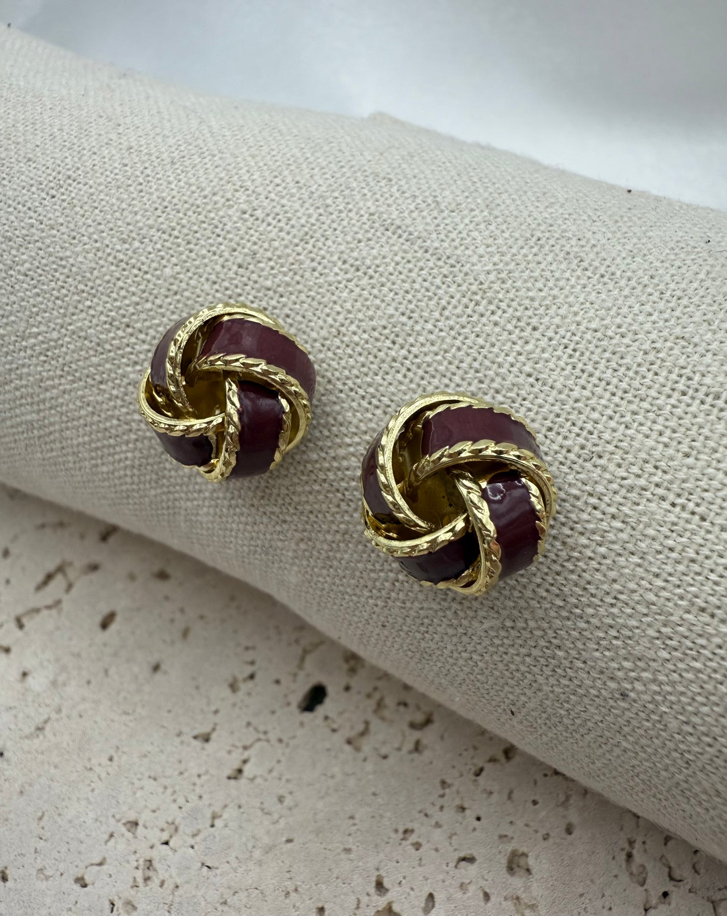 Chocolate & Gold Color Elegant Knot Earrings – Elegant, Radiant & Timeless