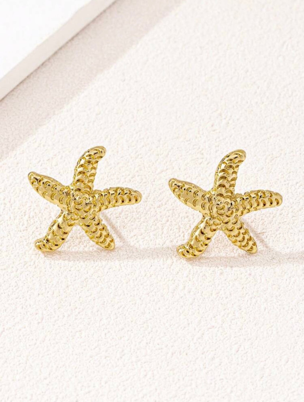 Gold Starfish & Geometric Stud Earrings – Playful Summer Jewellery for Holidays & Outdoors