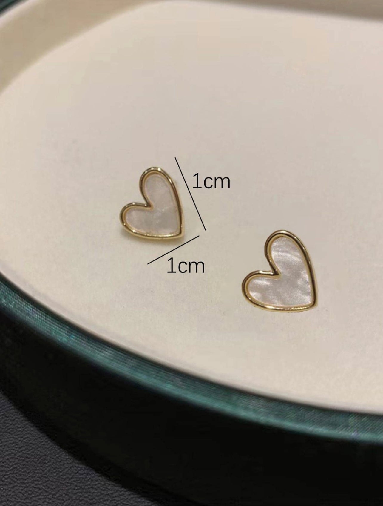 Gold & Cream Heart Stud Earrings – Romantic Everyday Jewellery & Gift