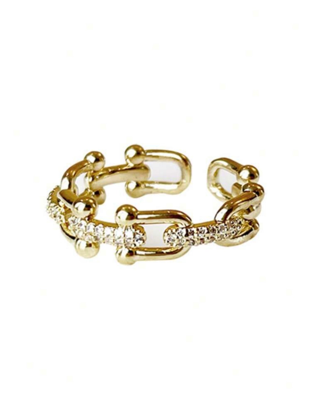 Tiffany-Style Gold Horseshoe Ring – Adjustable Everyday Elegance