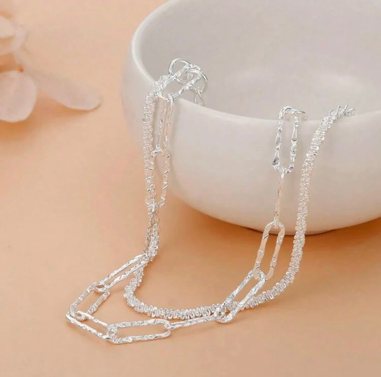 925 Silver-Plated Double Chain Bracelet – Elegant Wedding & Gift Jewellery