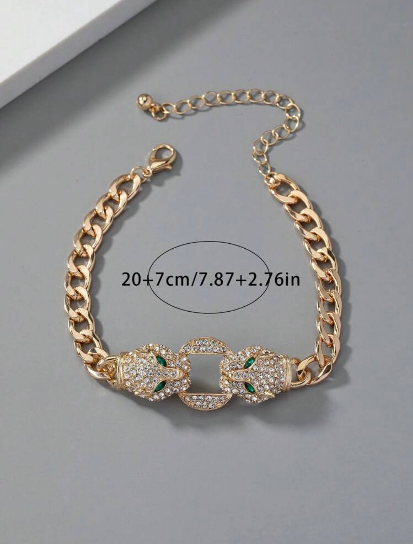 Dual-Headed Leopard Charm Bracelet – Fierce Style Inspired by Bvlgari - Tarnish-Resistant