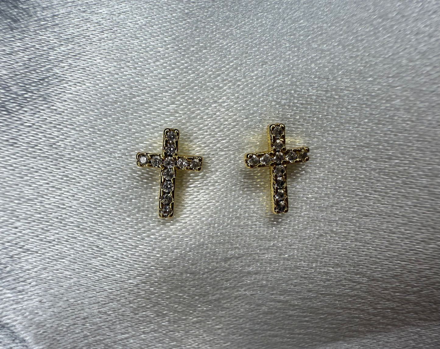 Hypoallergenic Gold Cross Stud Earrings with CZ – Summer Gift for Mum, Best Friend or Girlfriend