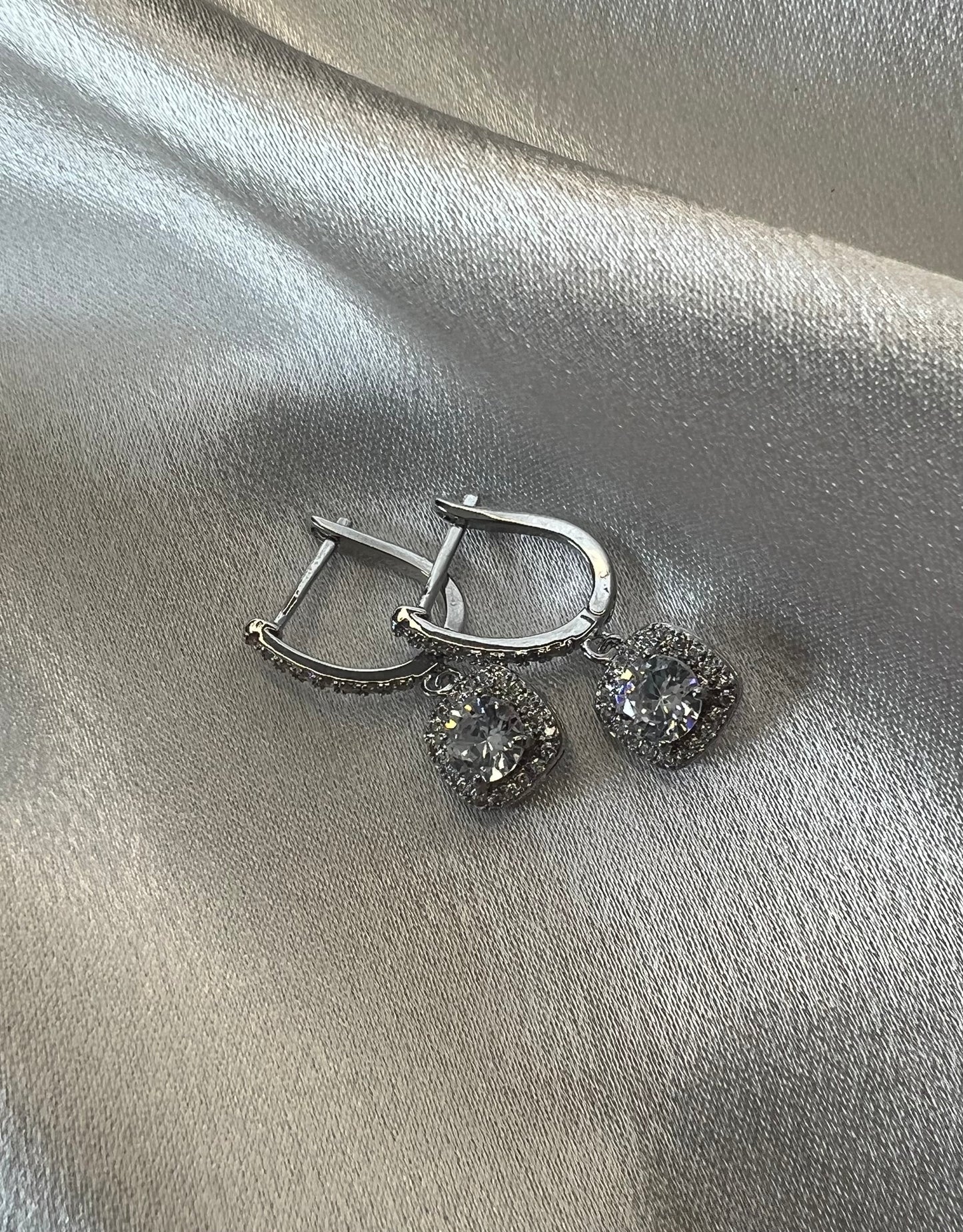 Romantic Silver-Tone Cubic Zirconia Drop Earrings