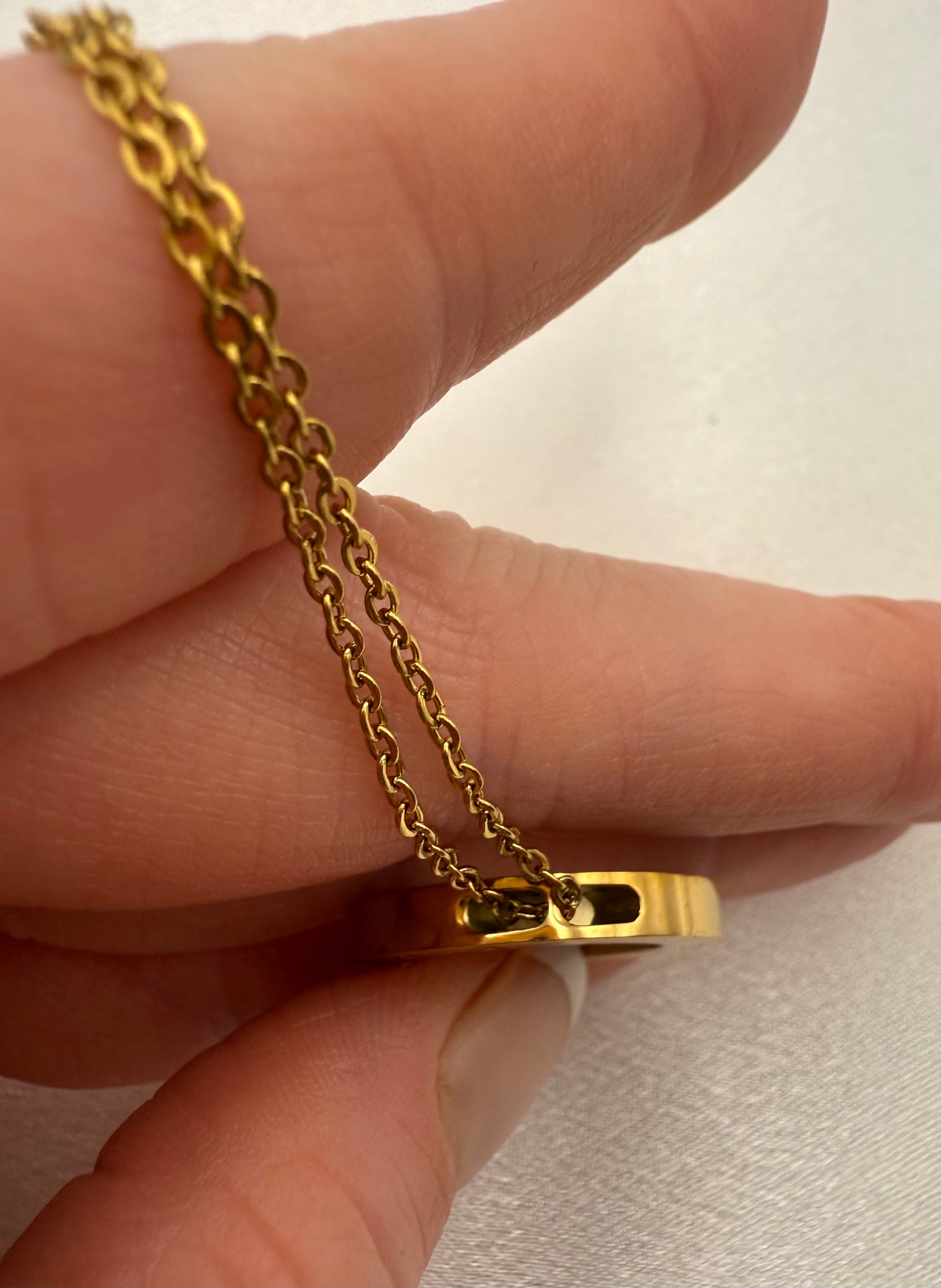Gold Circle Zirconia Encrusted Necklace – Inspired - Tarnish Resistant