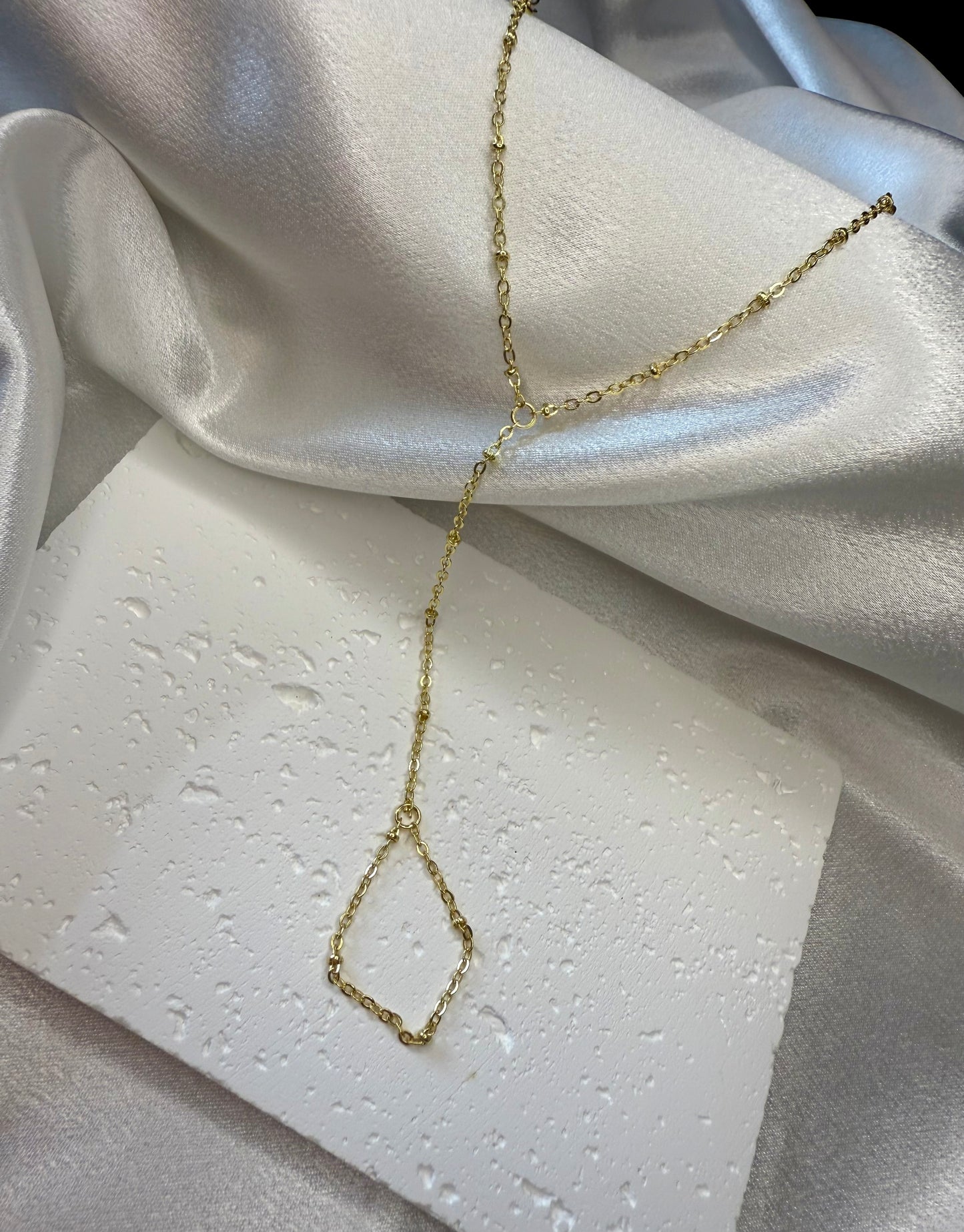 Gold Minimalist Beaded Chain Knuckle Ring – Adjustable & Unique Daily Wear