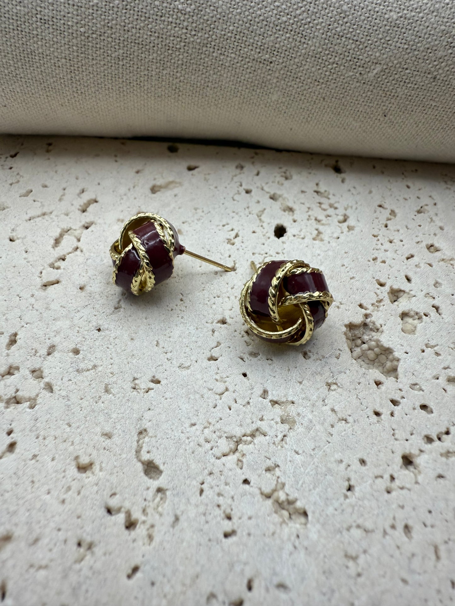 Chocolate & Gold Color Elegant Knot Earrings – Elegant, Radiant & Timeless