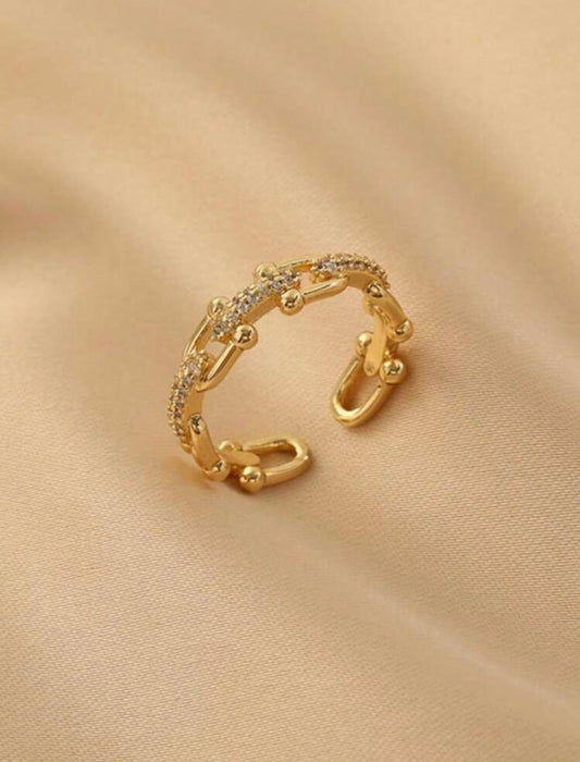 Tiffany-Style Gold Horseshoe Ring – Adjustable Everyday Elegance