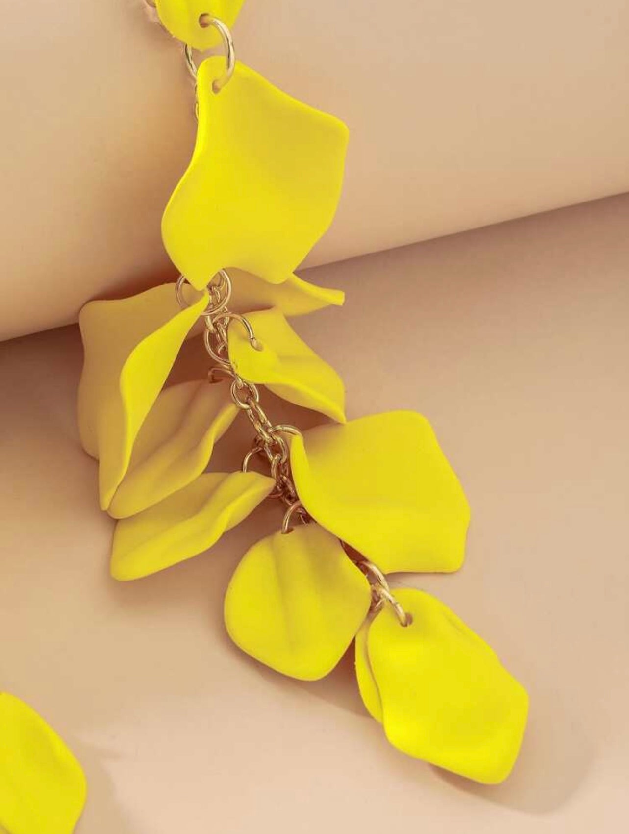 Gold & Neon Yellow Petal Drop Earrings – Bold & Elegant Daily Jewellery